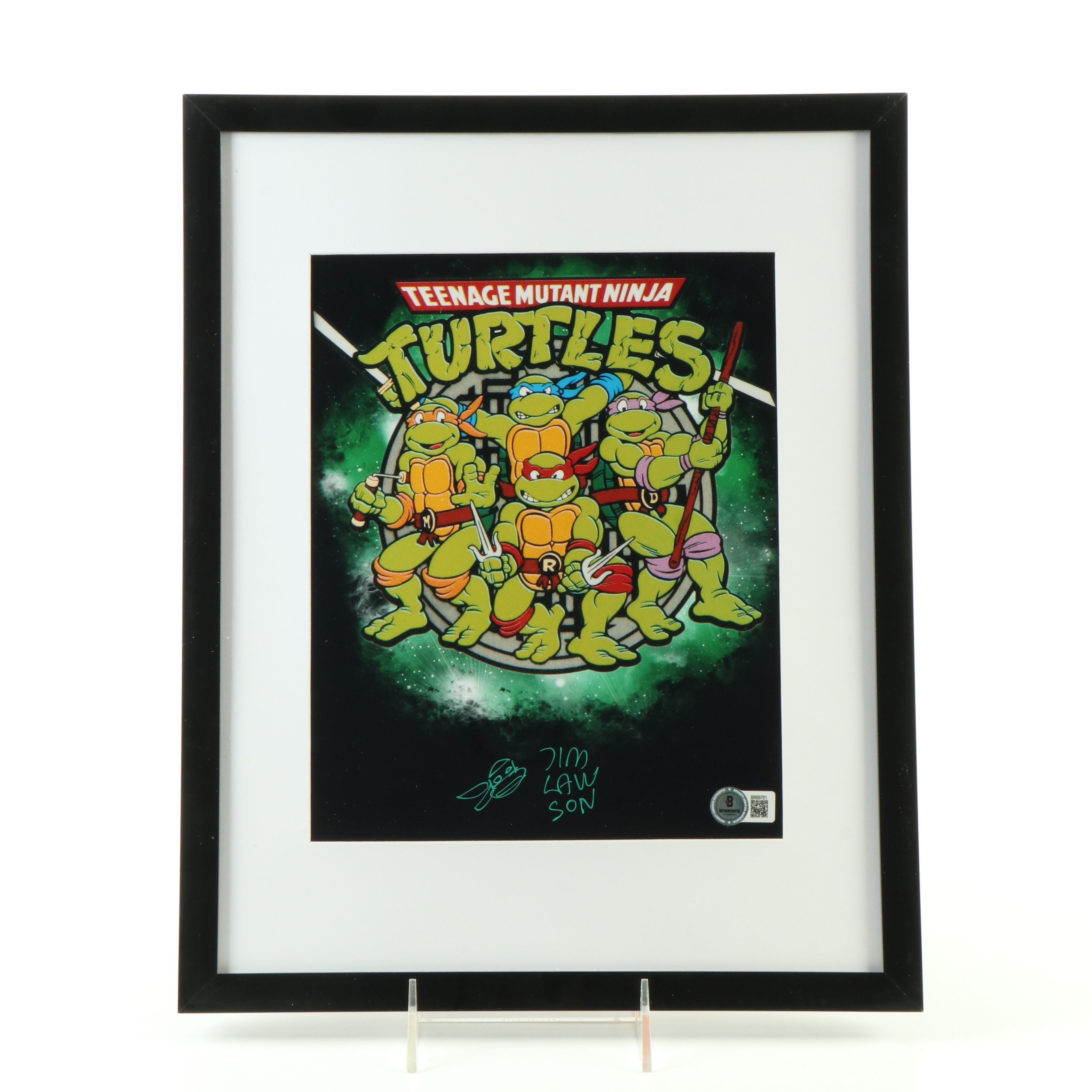 Jim Lawson Signed “Teenage Mutant Ninja Turtles” Print in Matted Frame, Beckett
