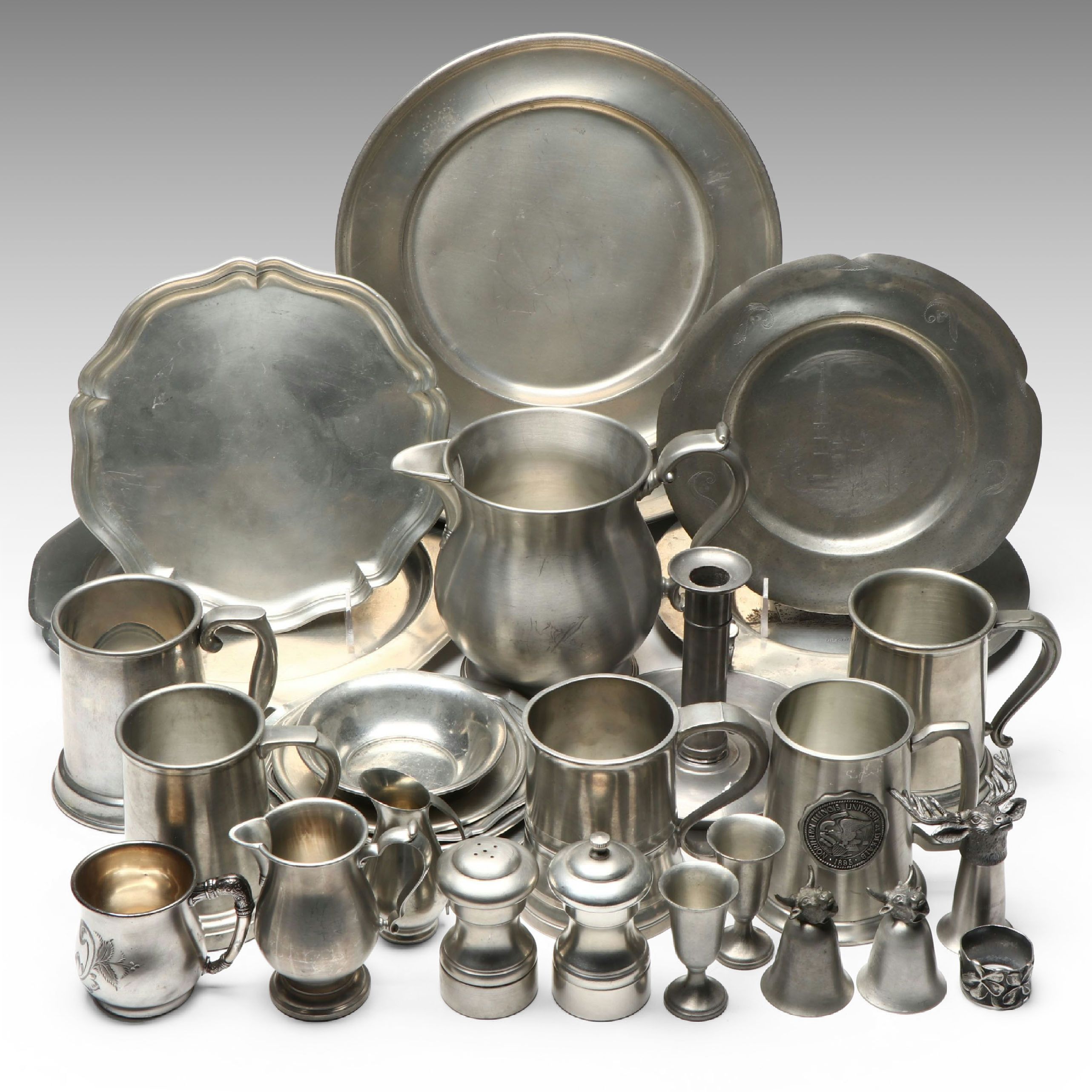 Hartford, Oneida with Other Pewter Plates, Tankards, Pitcher and More