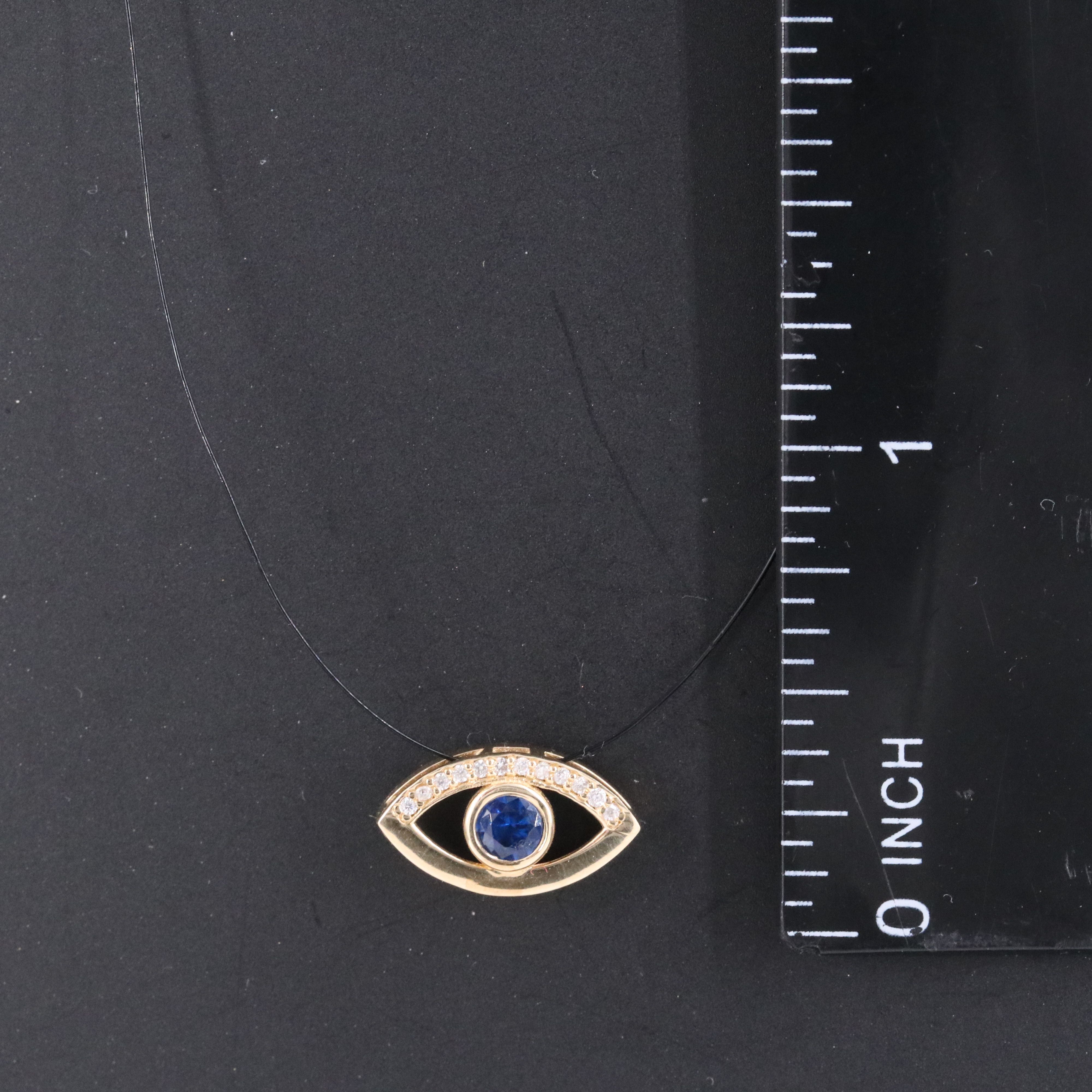 14K Spinel and Moissanite Evil Eye Pendant