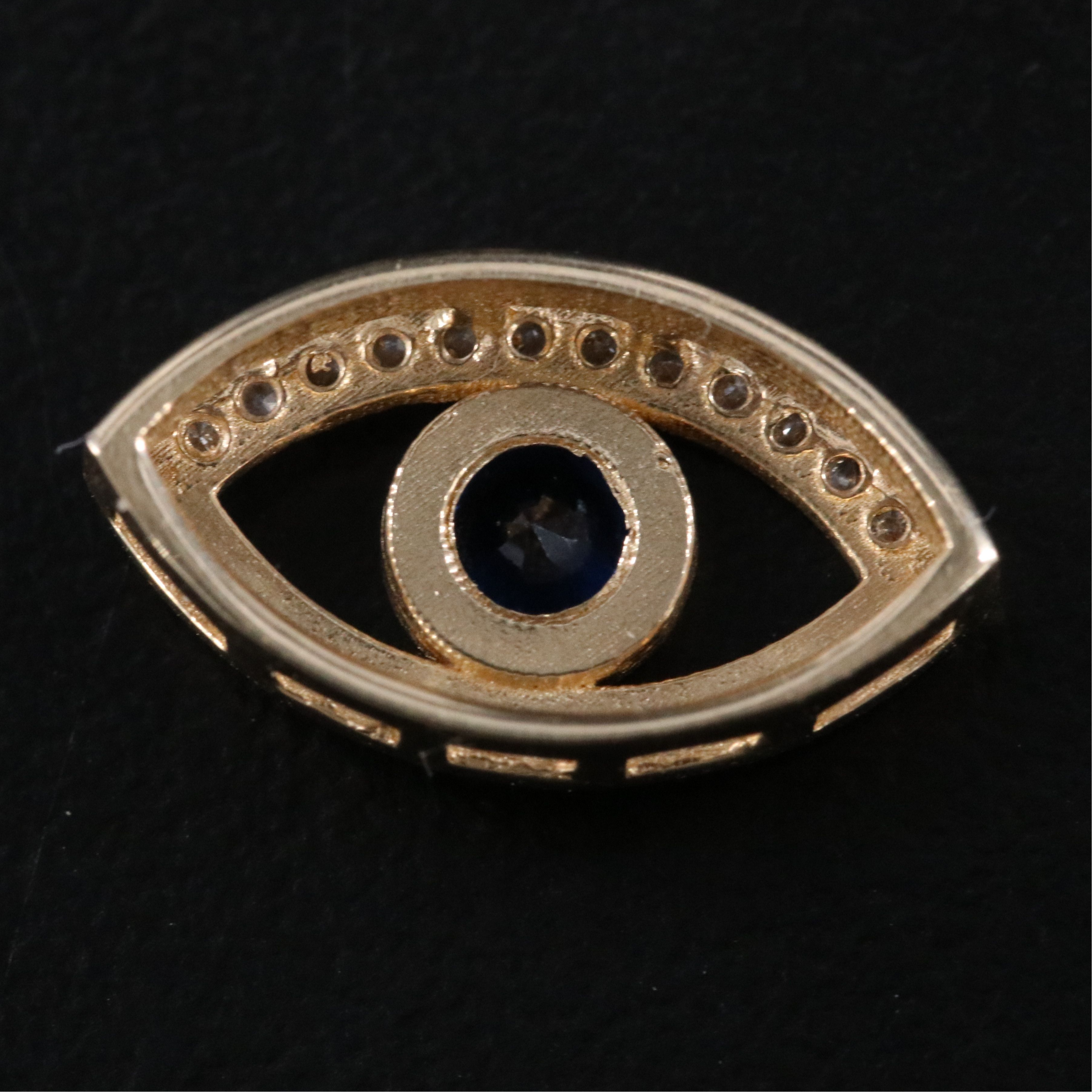 14K Spinel and Moissanite Evil Eye Pendant