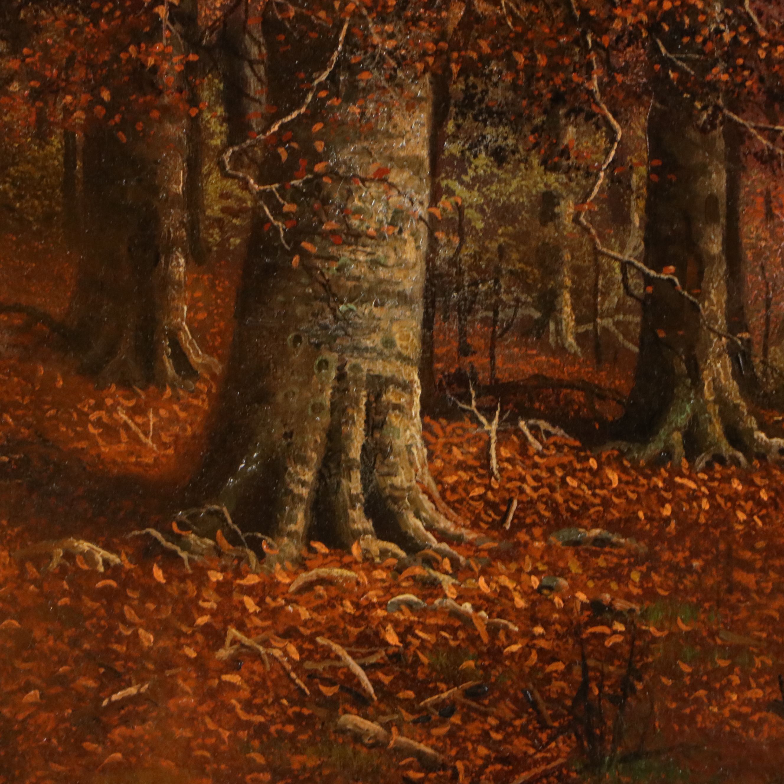 William McKendree Snyder Oil Painting Autumn Forest Landscape, Early 20th C.