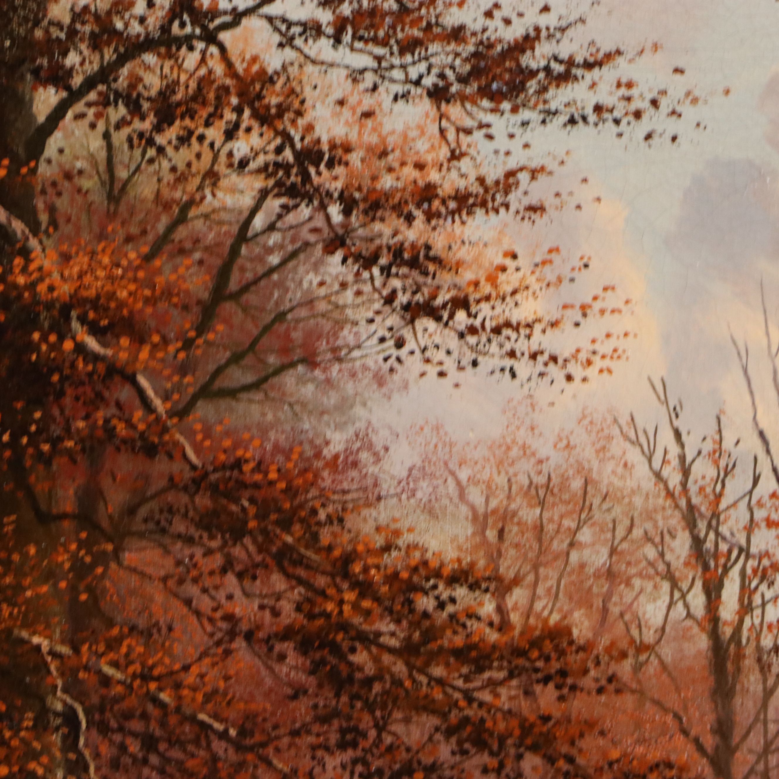 William McKendree Snyder Oil Painting Autumn Forest Landscape, Early 20th C.