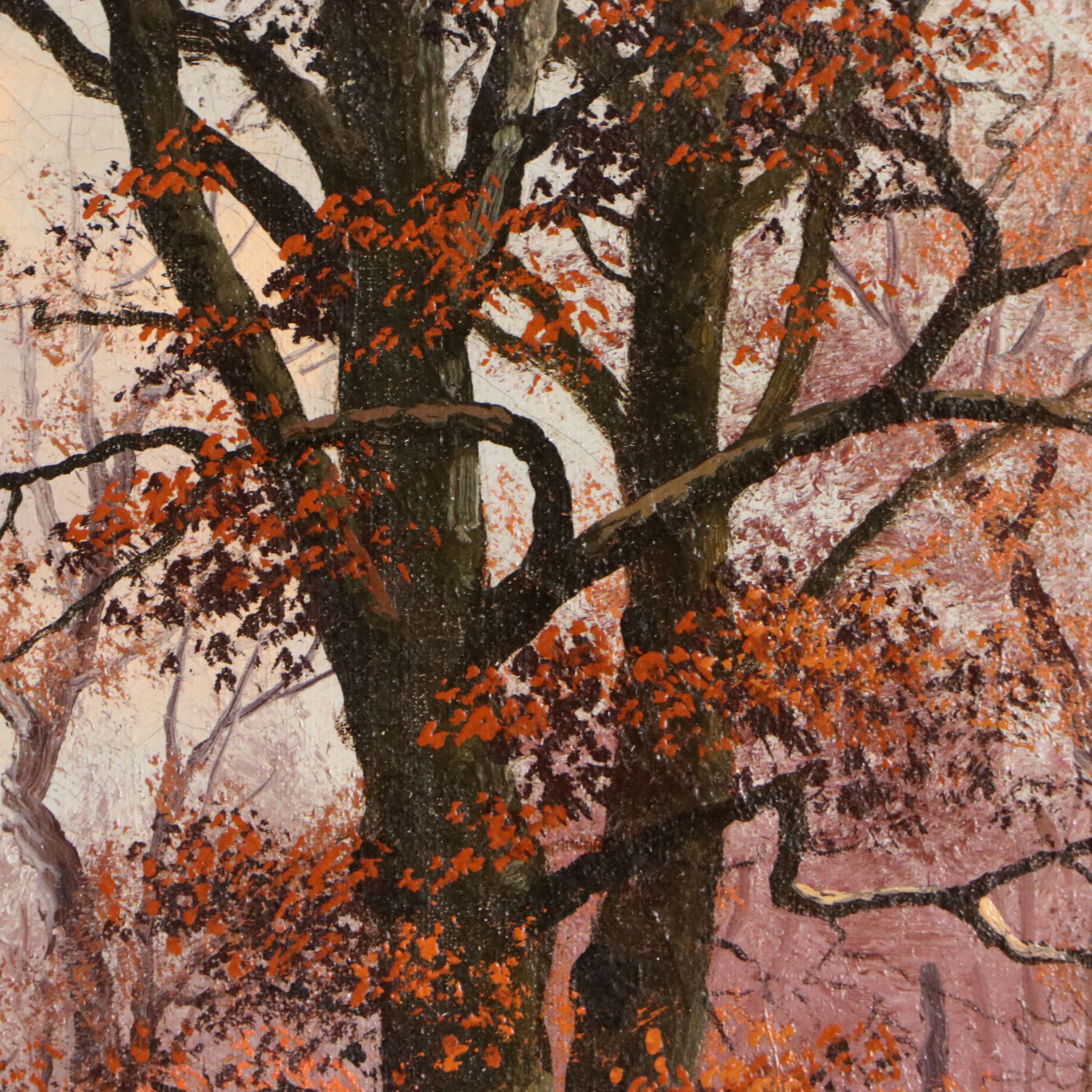 William McKendree Snyder Oil Painting Autumn Forest Landscape, Early 20th C.