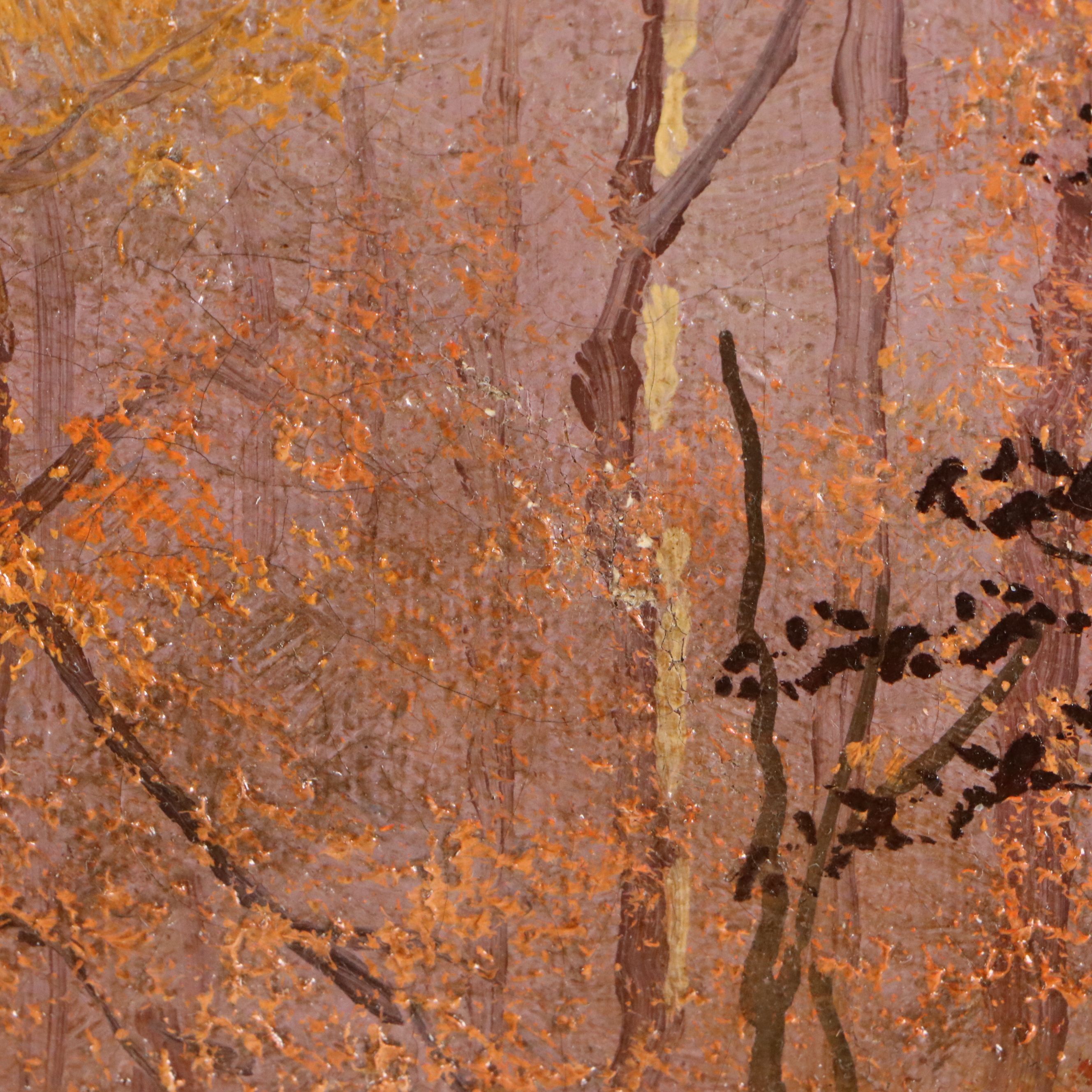 William McKendree Snyder Oil Painting Autumn Forest Landscape, Early 20th C.