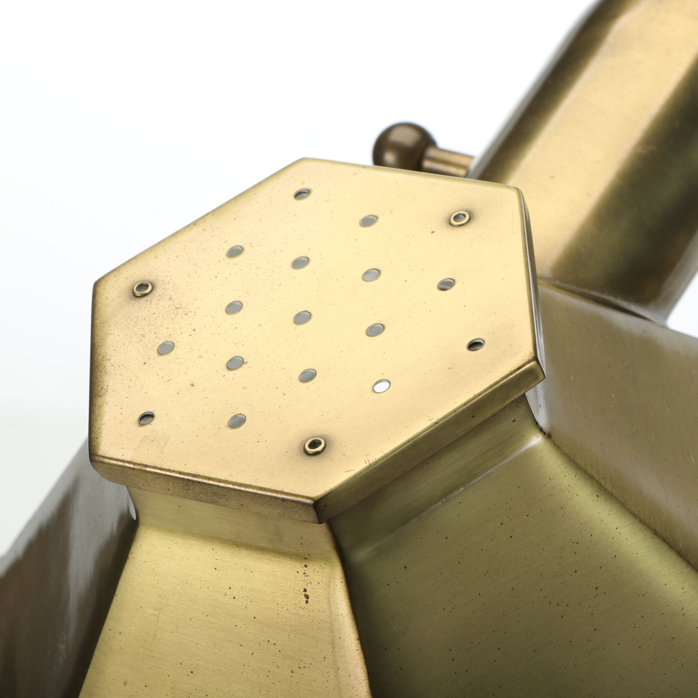 Pair of Brass Cantilever Pharmacy Task Lamps with Hexagon Shades