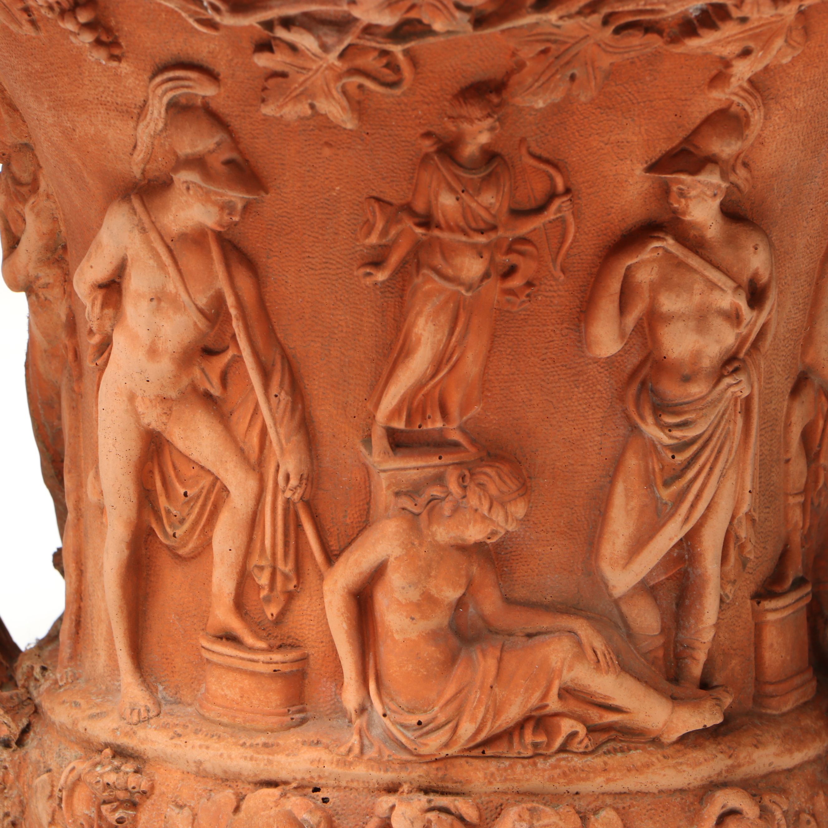 Pair of Grand Tour Style "Borghese" Terracotta Urns