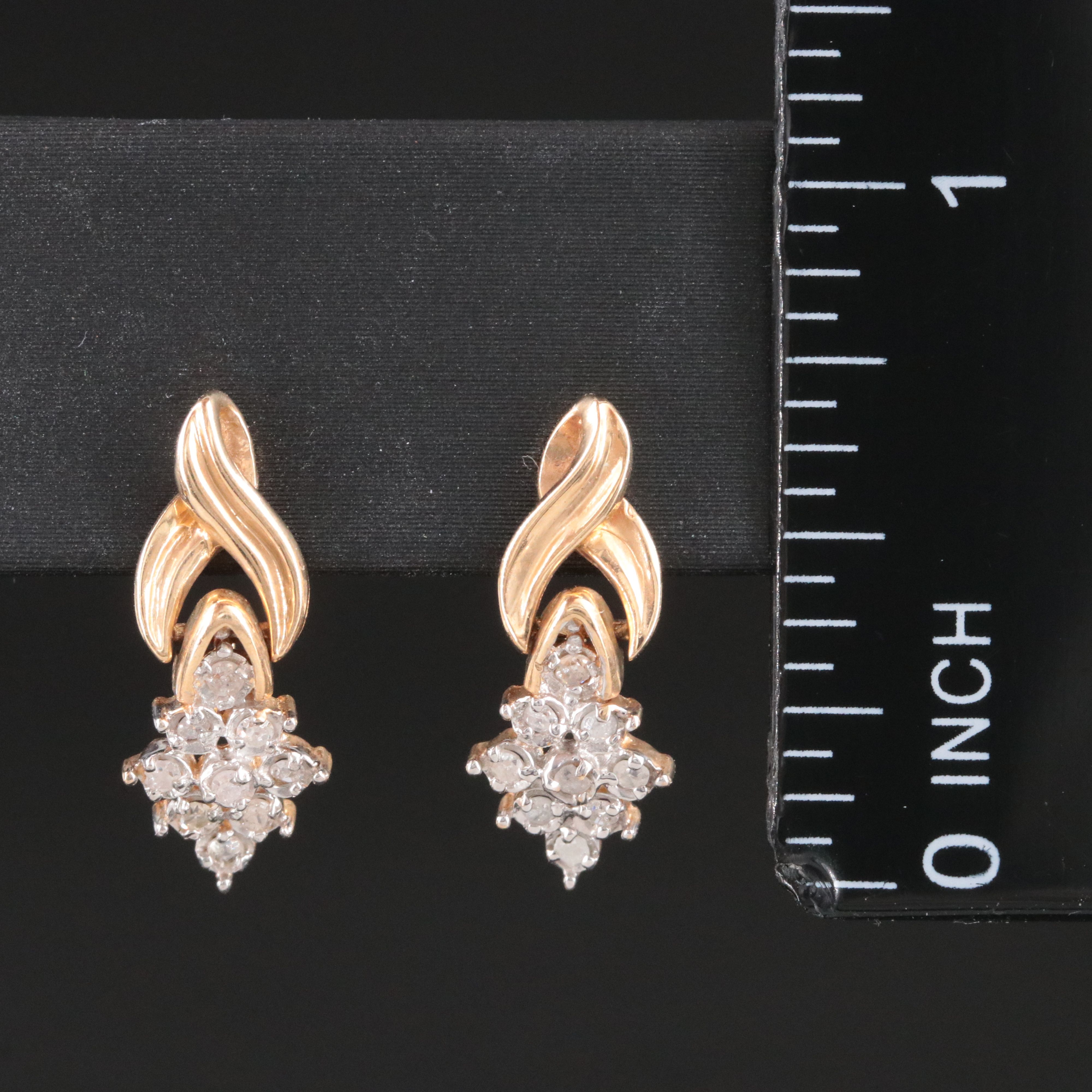 10K 0.18 CTW Diamond Earrings