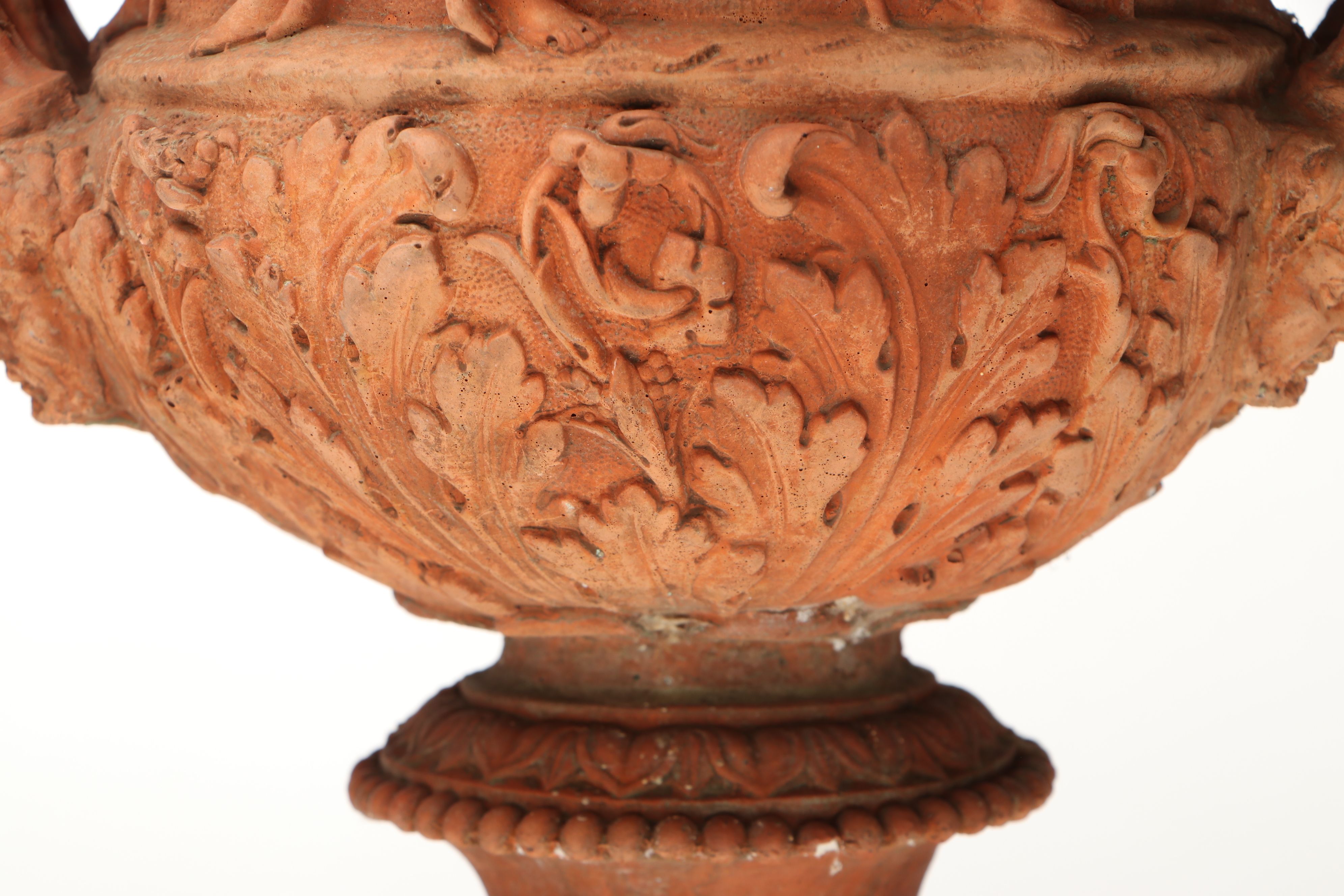 Pair of Grand Tour Style "Borghese" Terracotta Urns