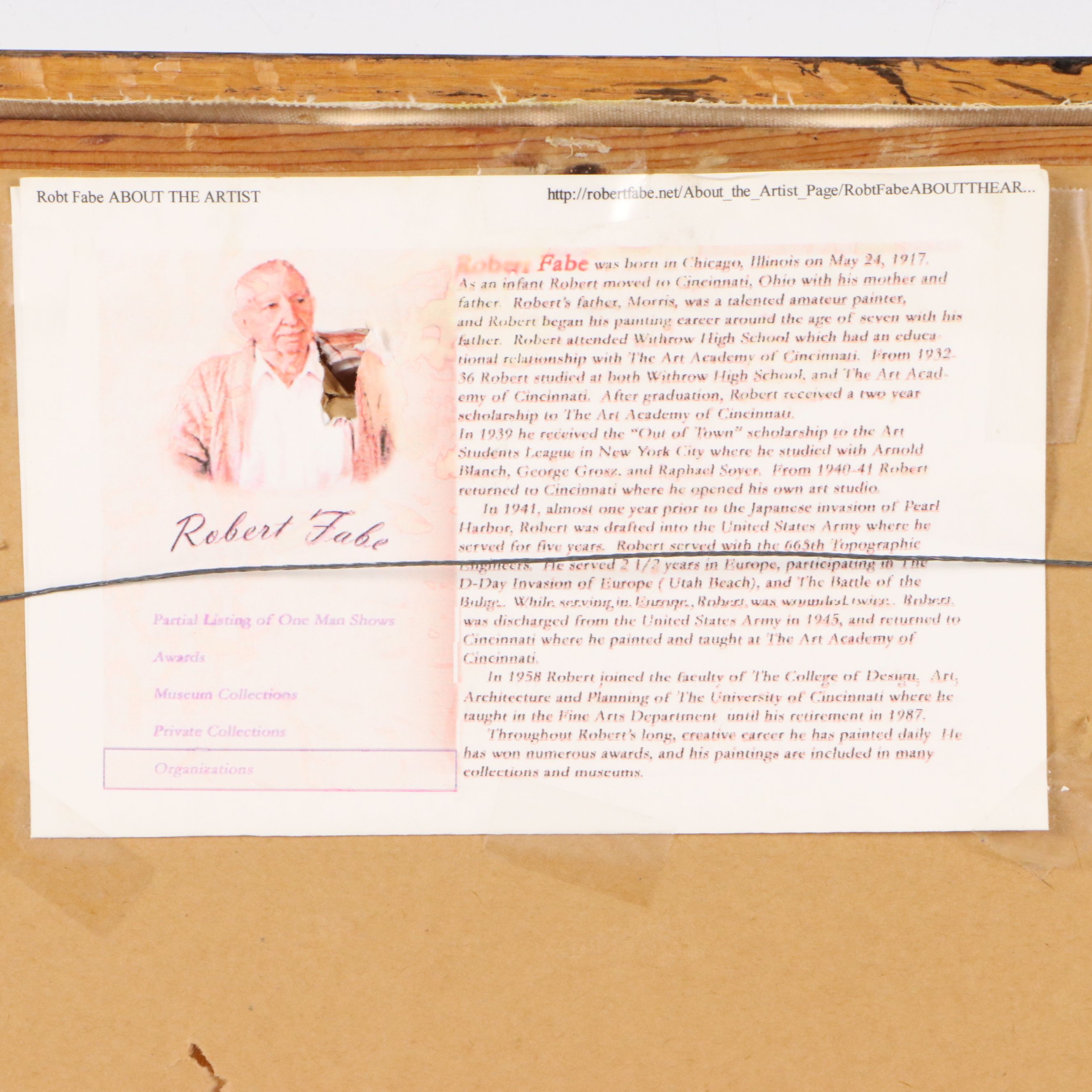 Robert Fabe Acrylic Painting of Nebulous Landscape with Figures