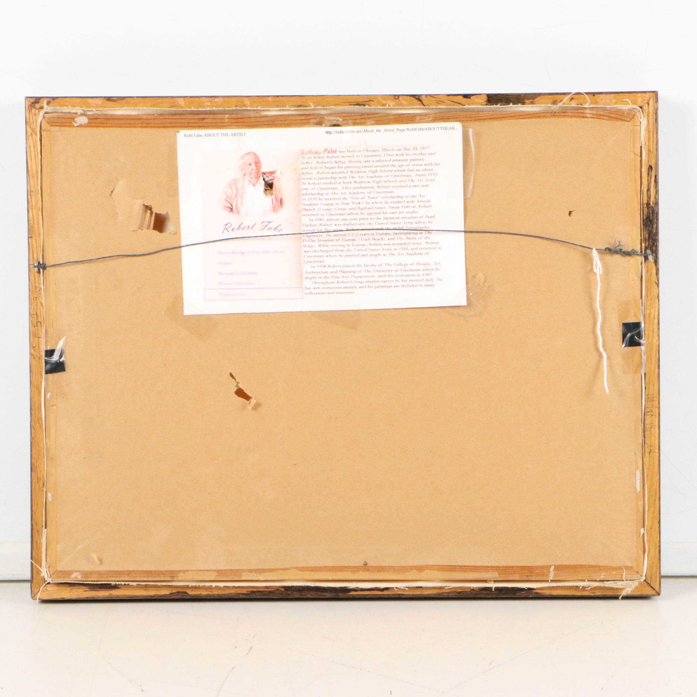 Robert Fabe Acrylic Painting of Nebulous Landscape with Figures