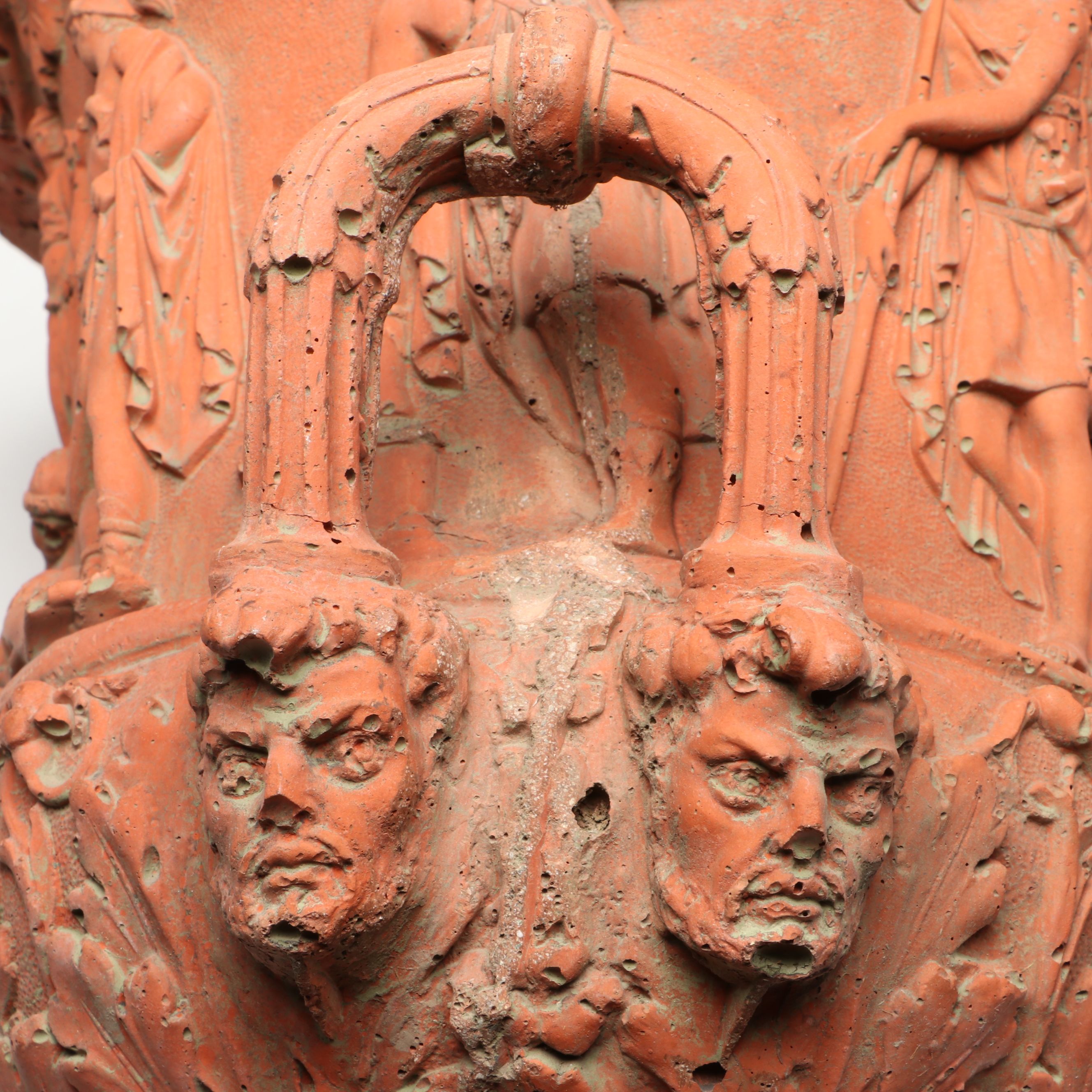 Pair of Grand Tour Style "Borghese" Terracotta Urns