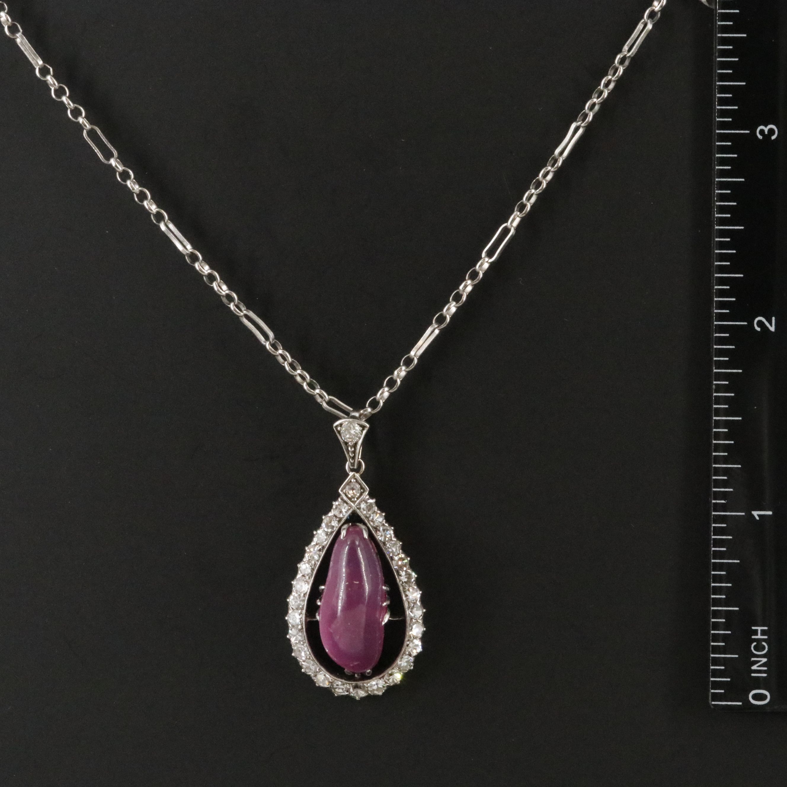 14K, Sterling and Plat. Unheated 14.25 CT Sapphire and Diamond Necklace, GIA