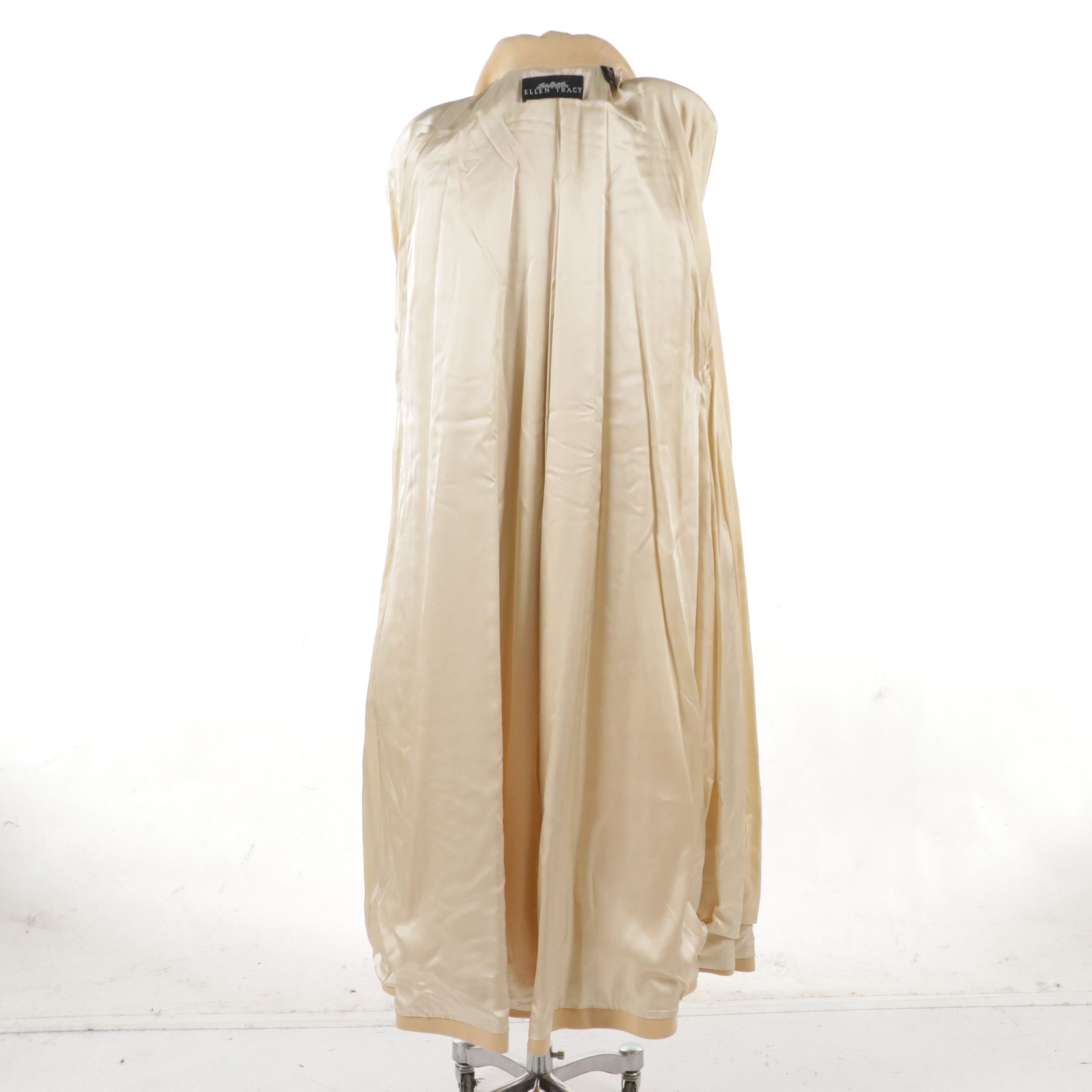 Linda Allard for Ellen Tracy Oversized Belted Beige Wool Long Coat