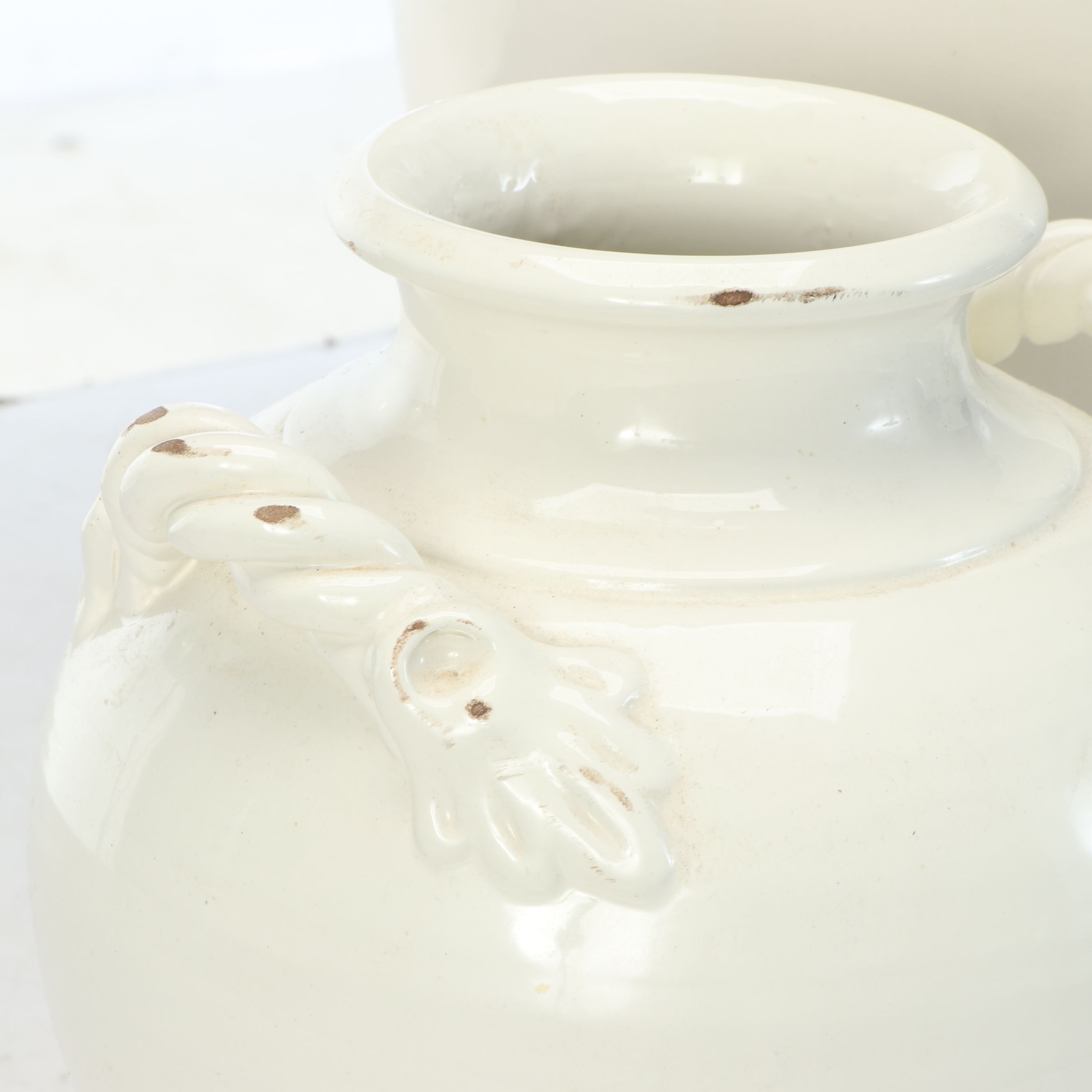 Ethan Allen Italian White Ceramic Vases