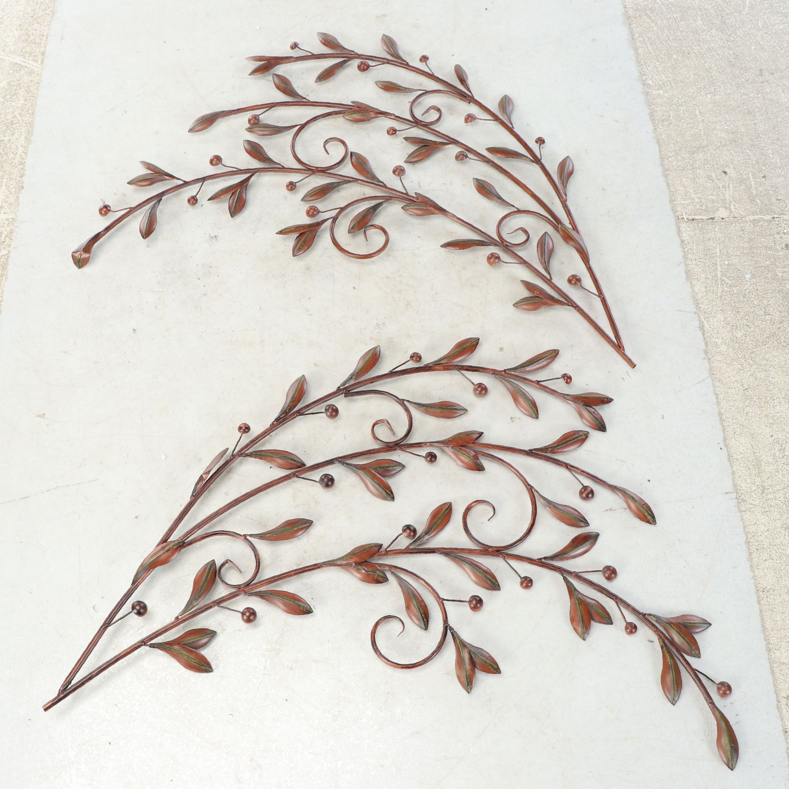 Vintage Style Metal Leaf Wall Hangings