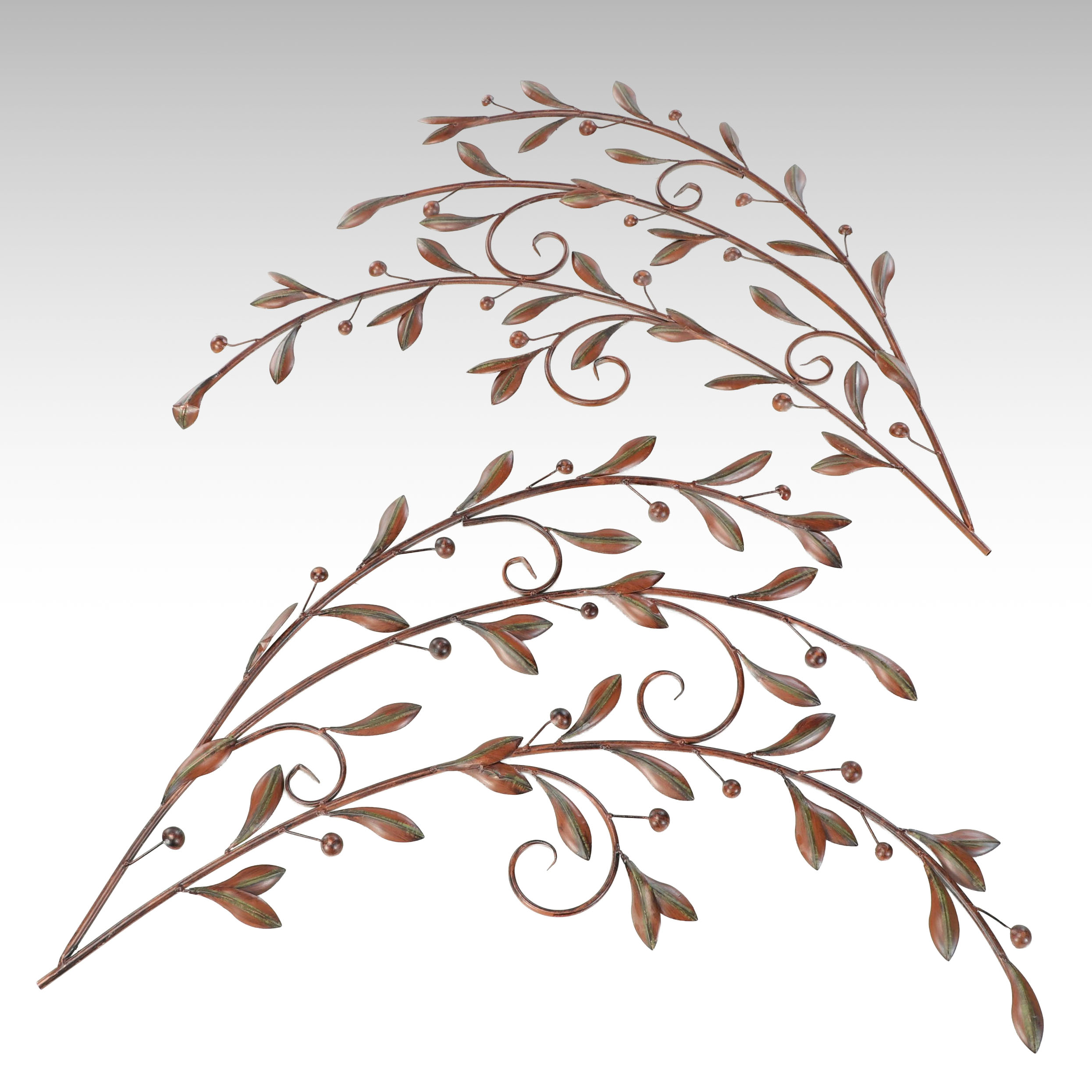 Vintage Style Metal Leaf Wall Hangings