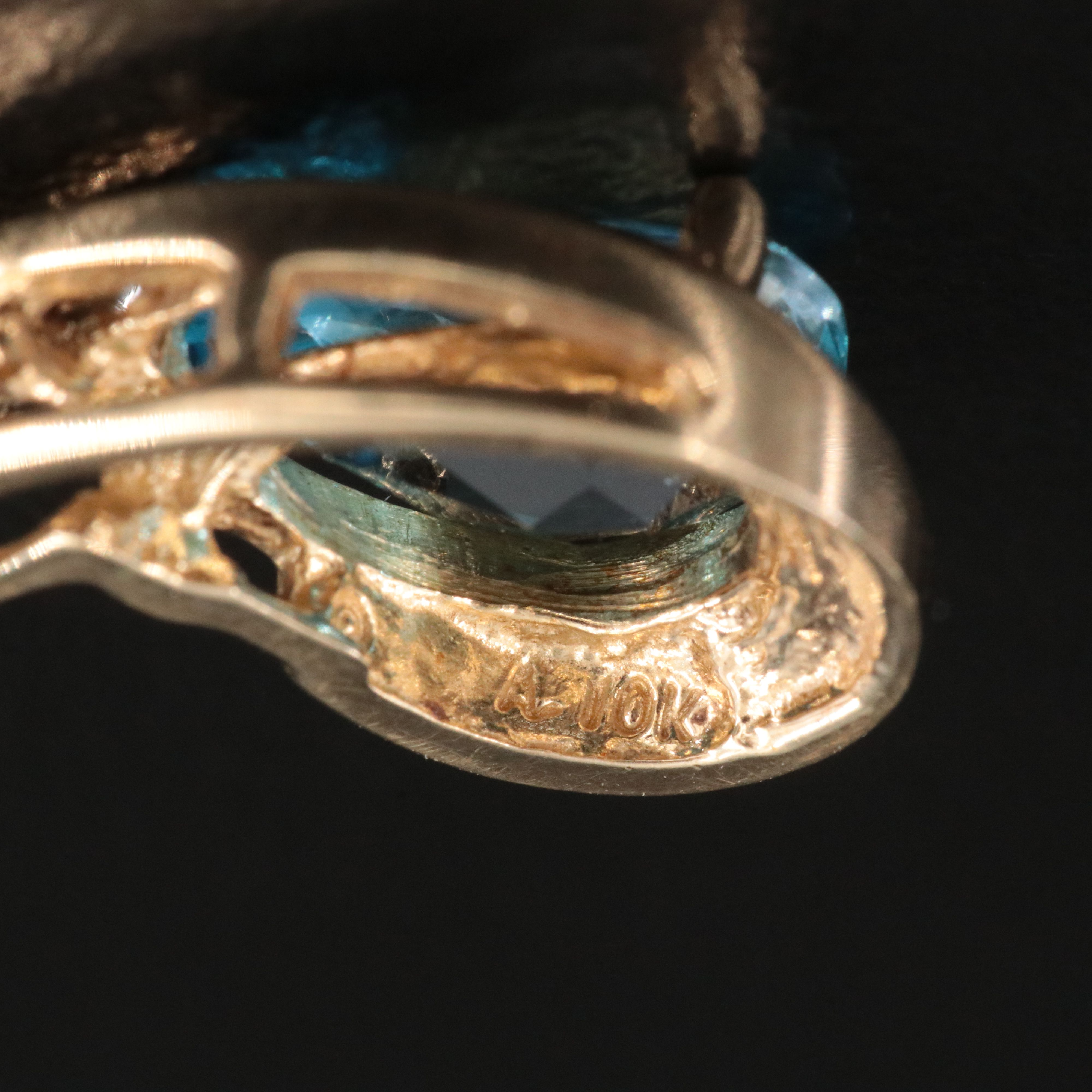 10K Swiss Blue Topaz and Diamond Pendant