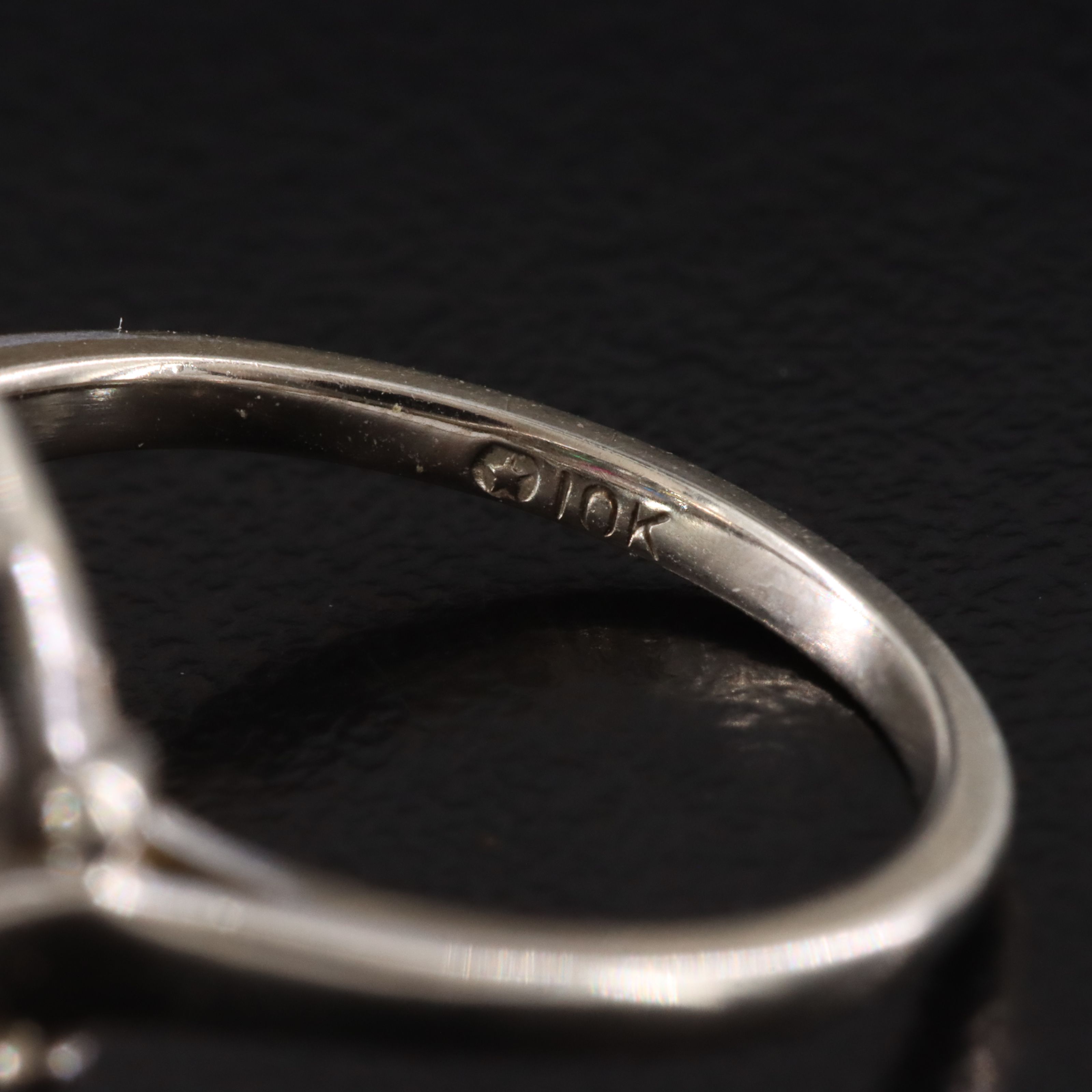 Masonic 10K Diamond, Sapphire and Spinel Order of the Eastern Star Ring