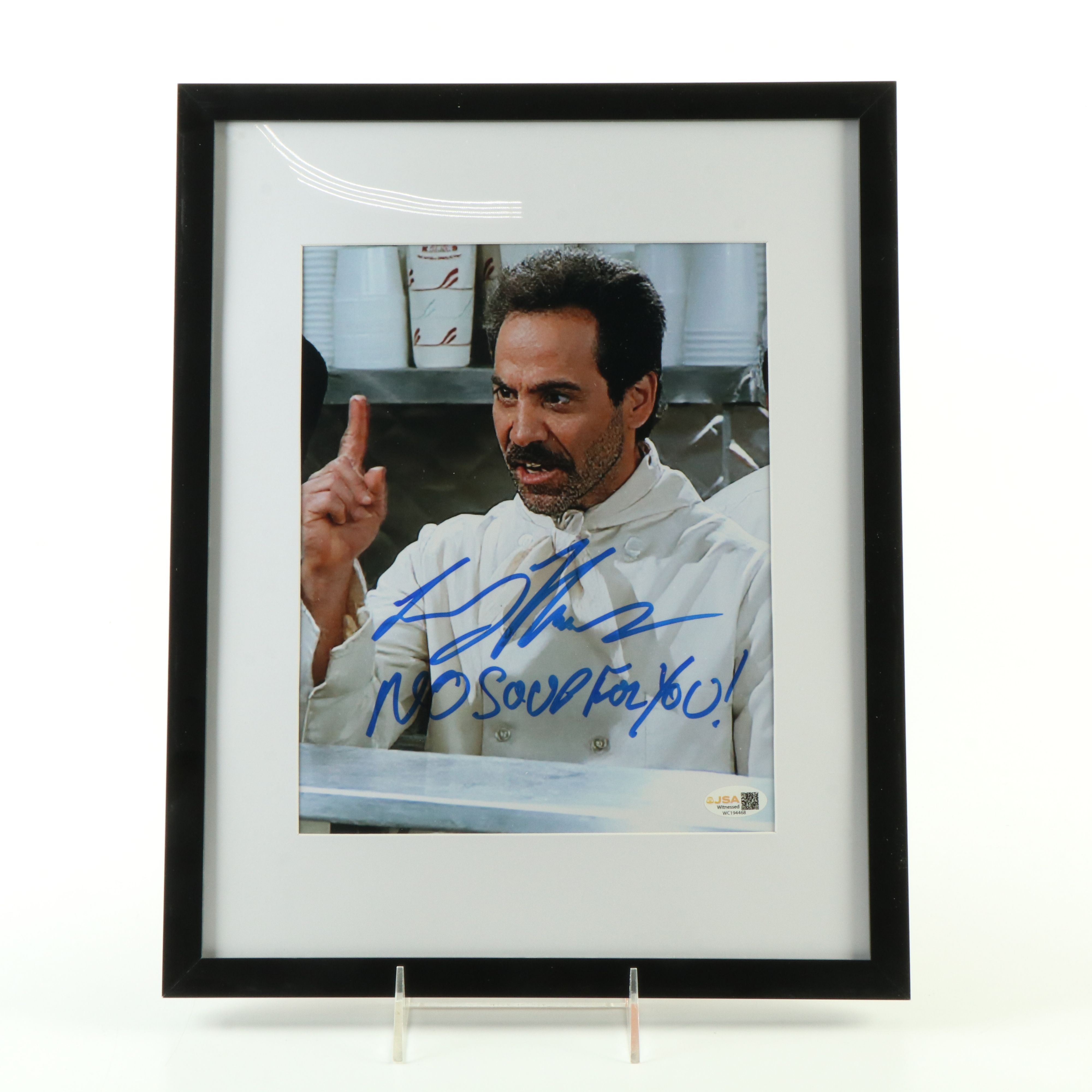 Larry Thomas Signed “No Soup For You!” Seinfeld Print in Matted Frame, JSA