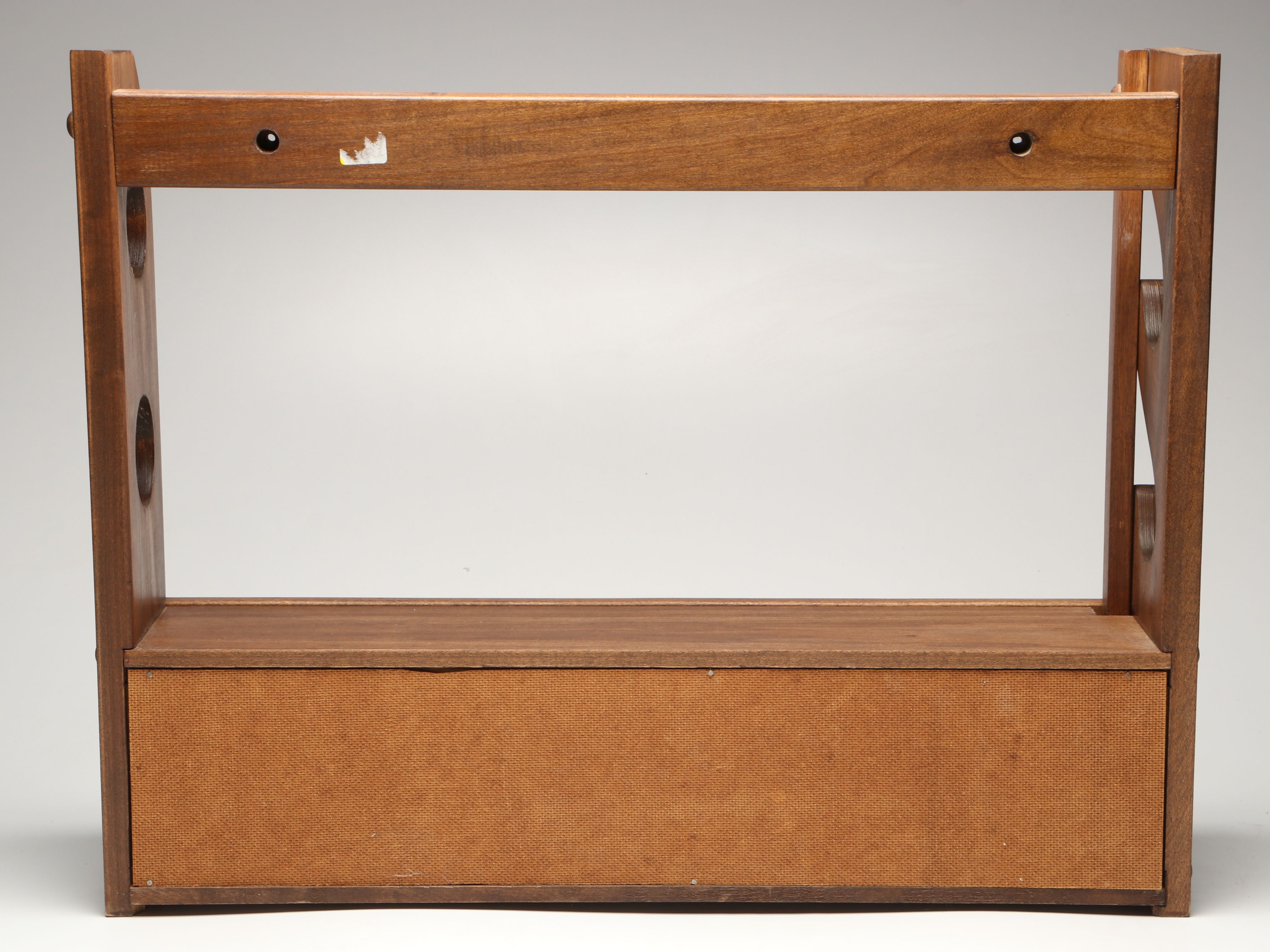 Wooden Wall Mount Gun Rack with Locking Rod Mechanism and Compartment