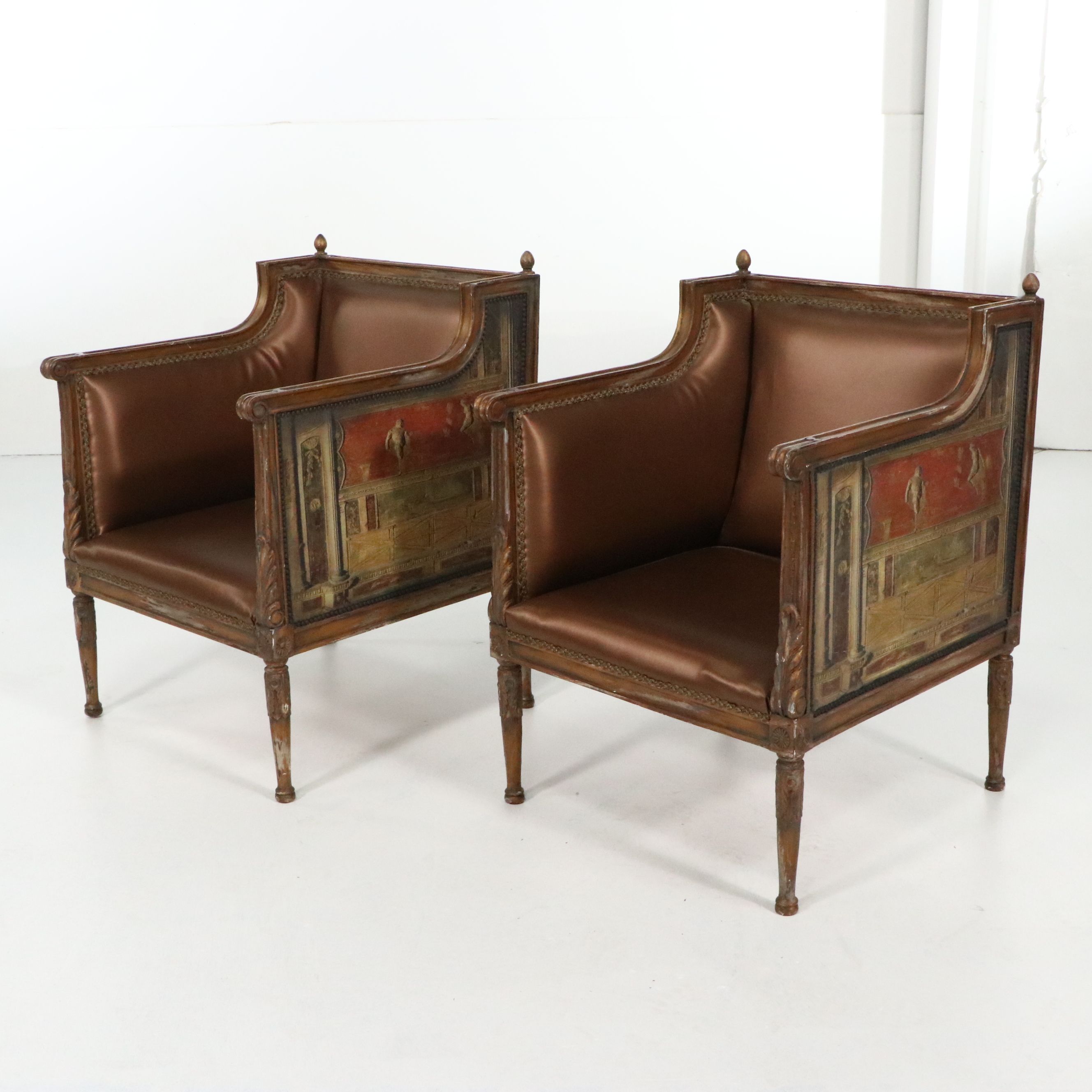 Pair of Reproduction Louis XVI Style Bergères