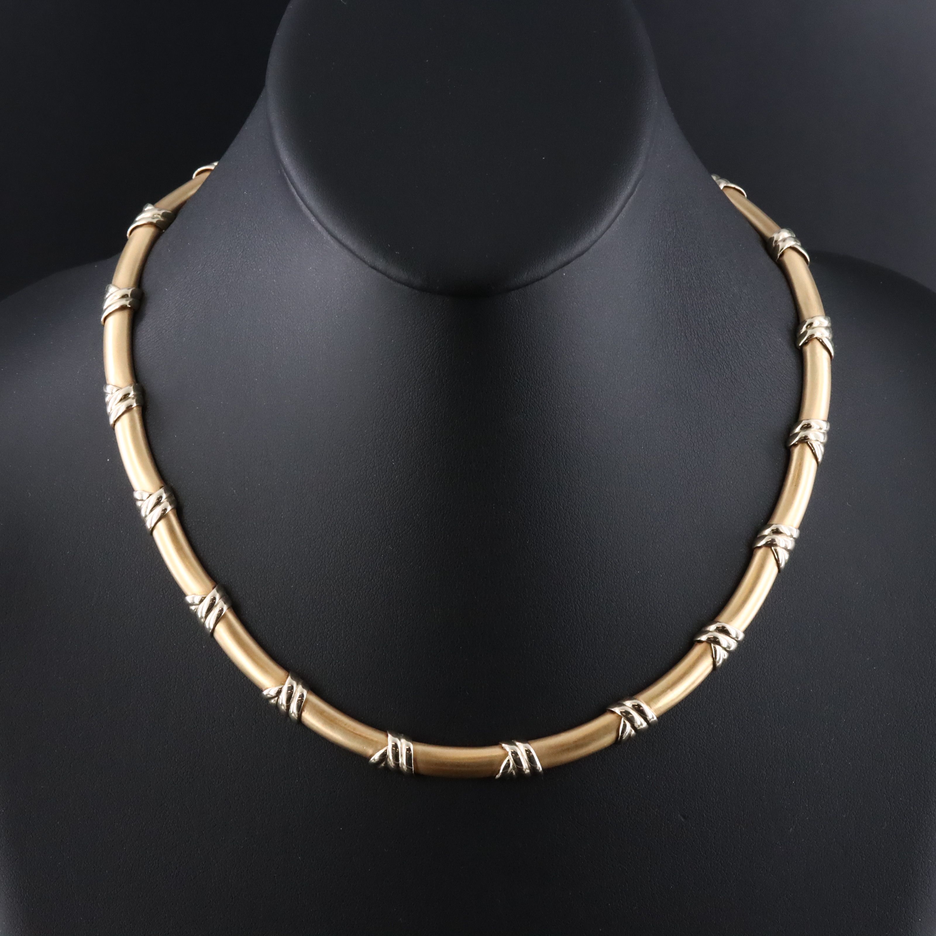 14K Two Tone Collar Necklace