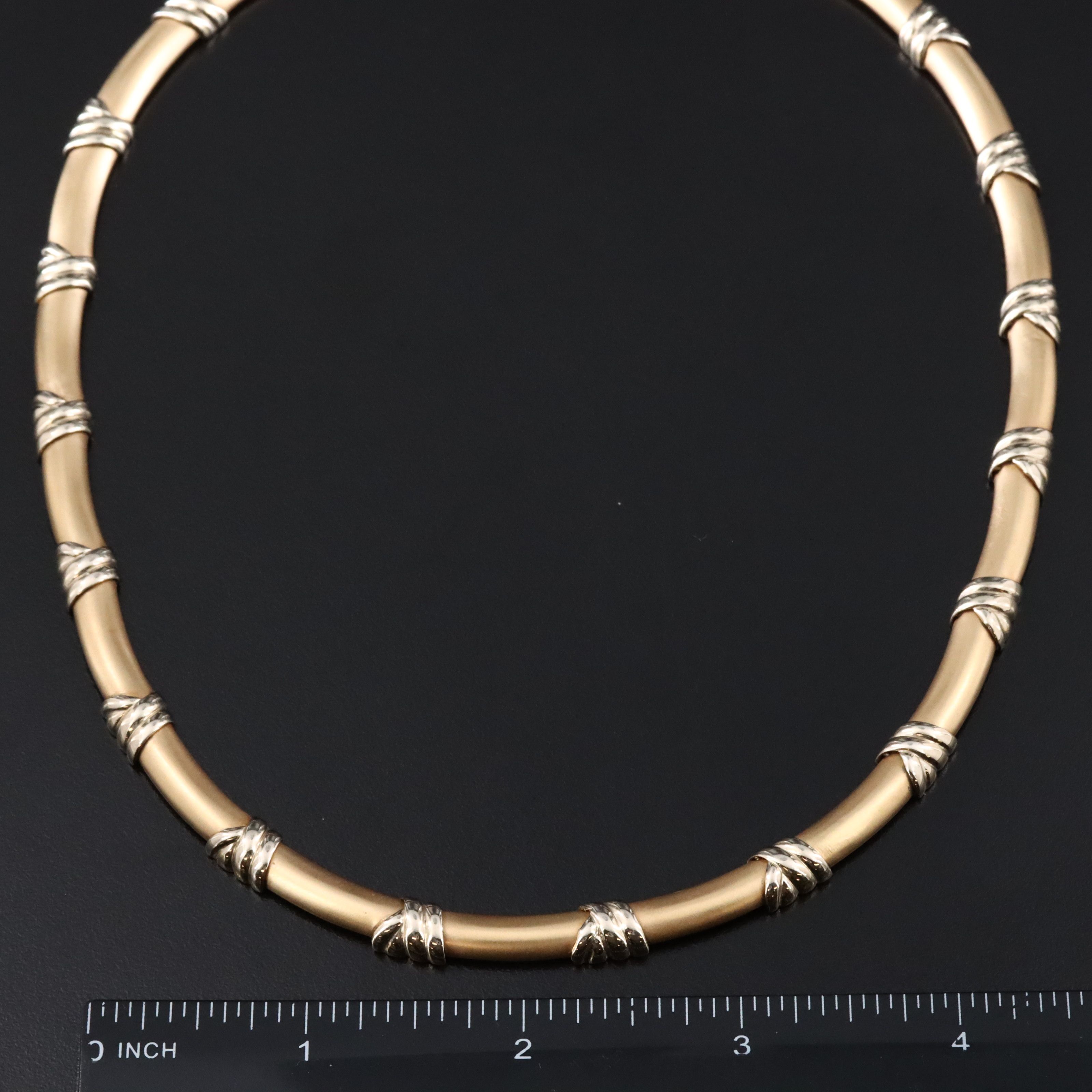 14K Two Tone Collar Necklace