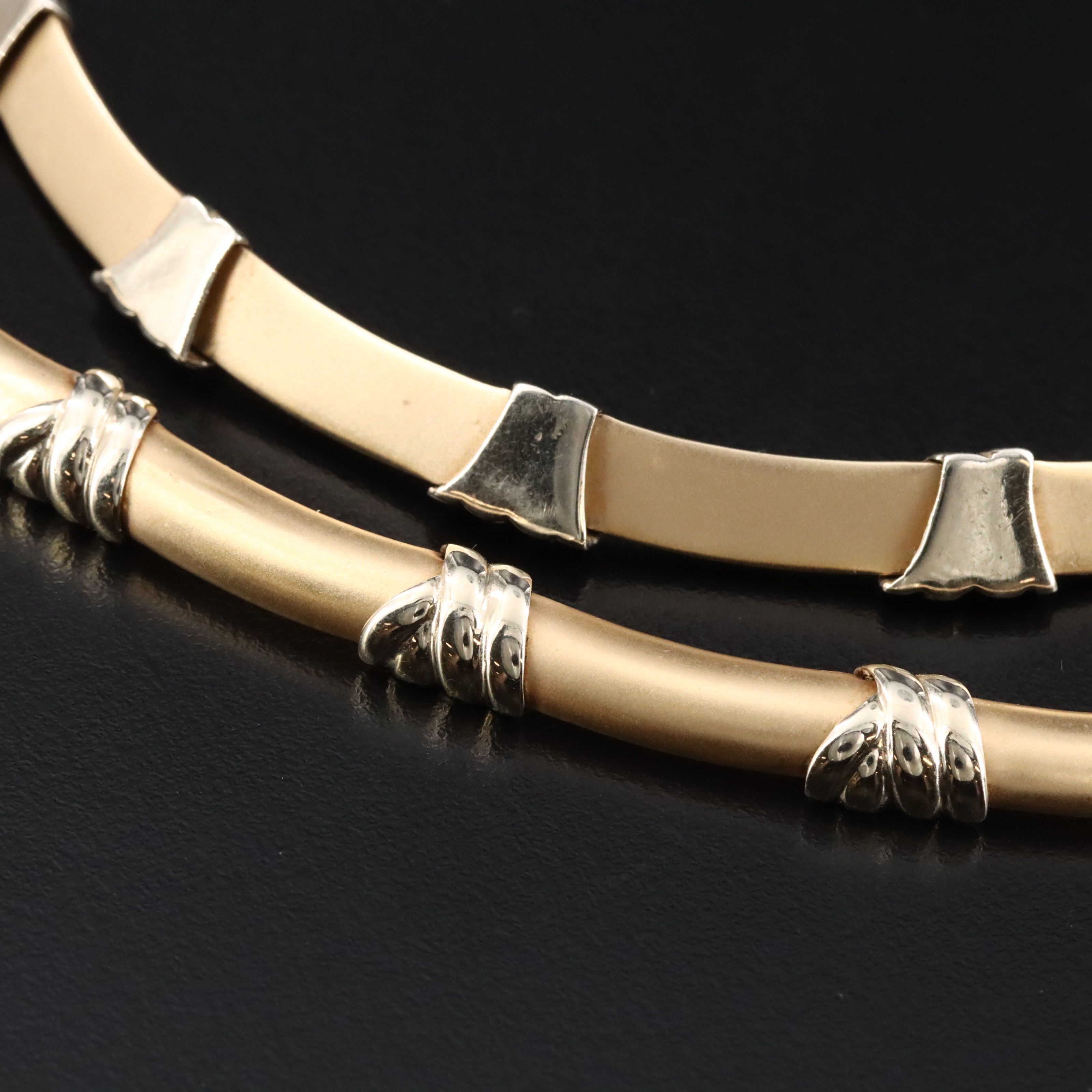 14K Two Tone Collar Necklace