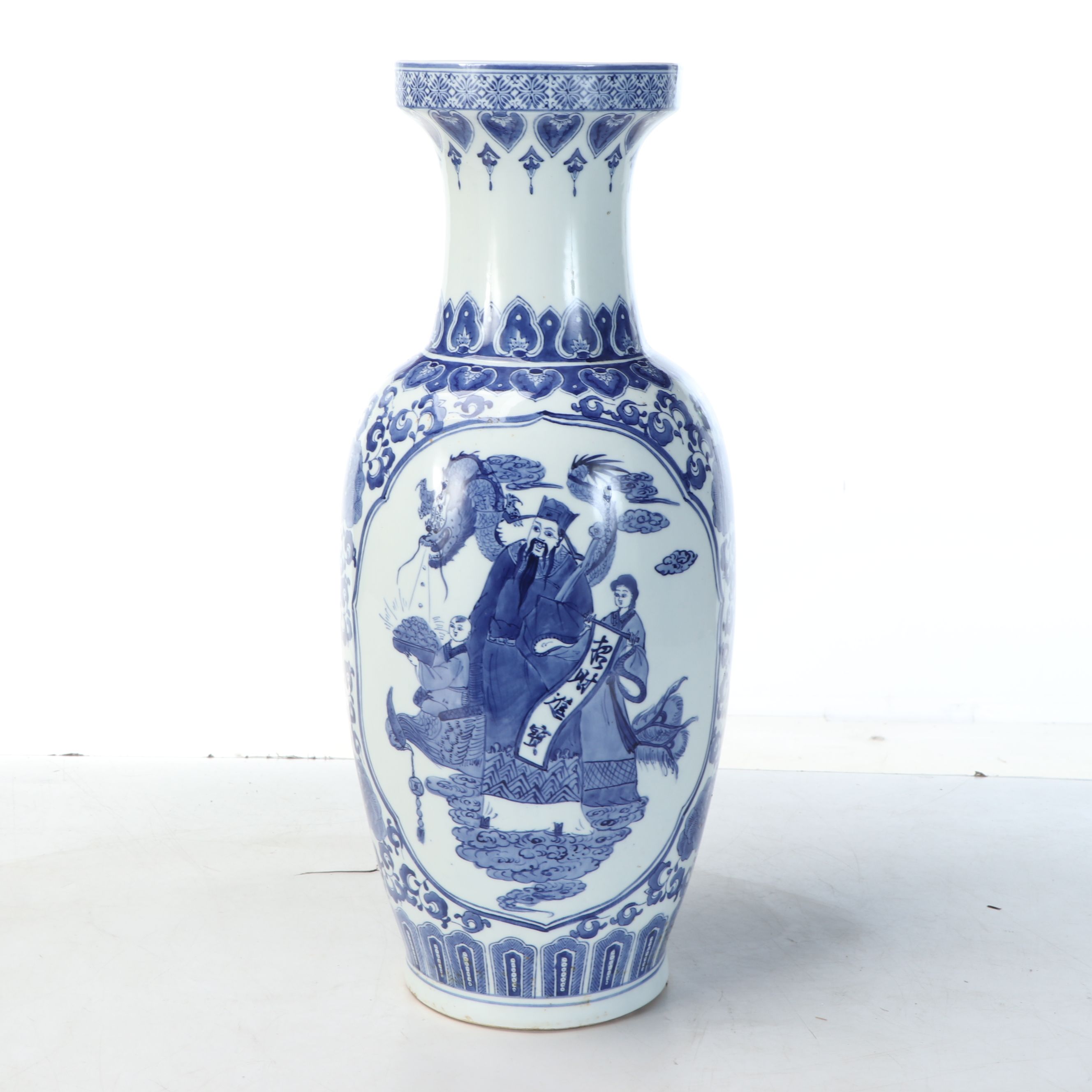 Chinese Blue and White Porcelain Ginger Jars, Vase and Temple Jar