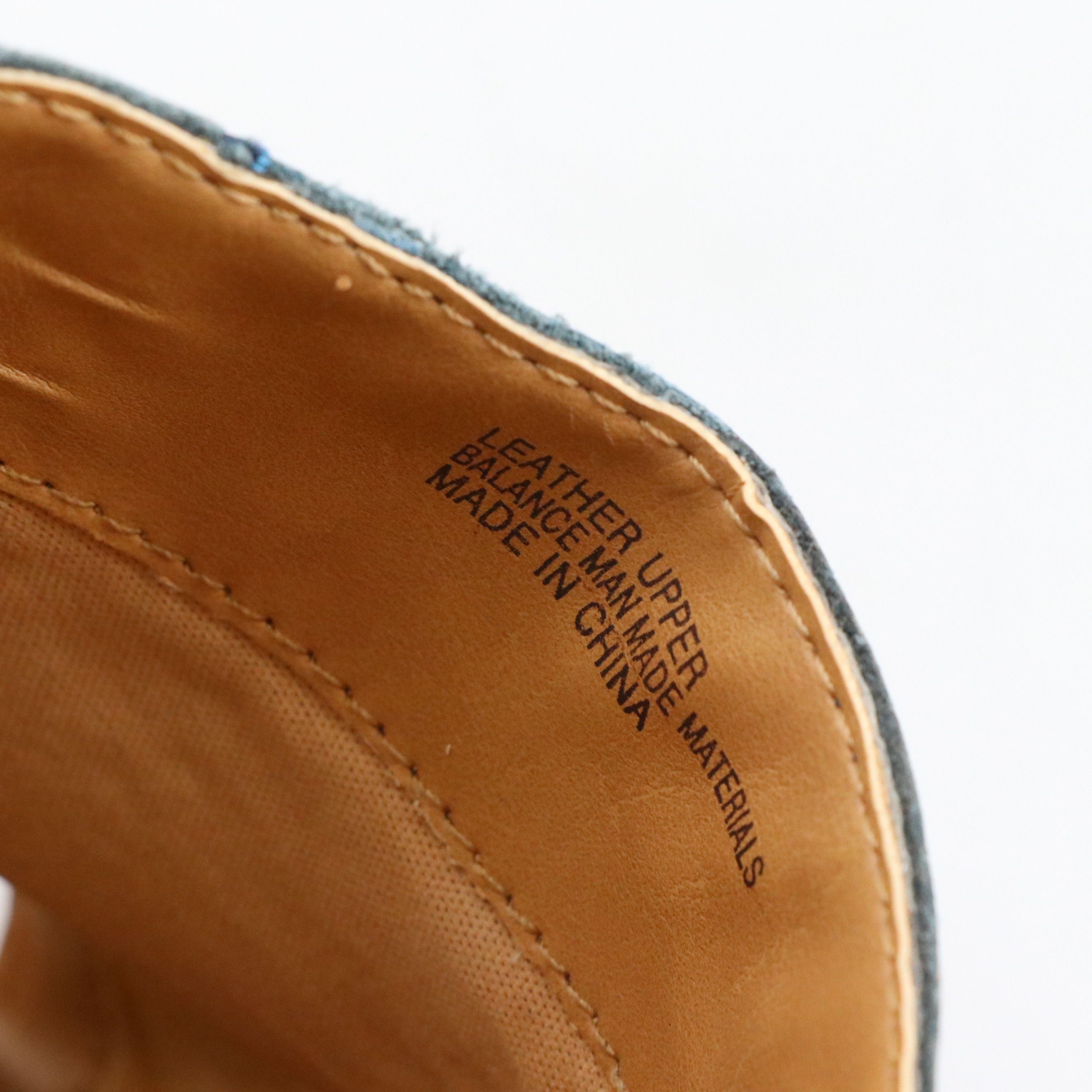 Børn Concepts "Starlet" Floral Printed Cork Wedges in Blue Leather, With Box