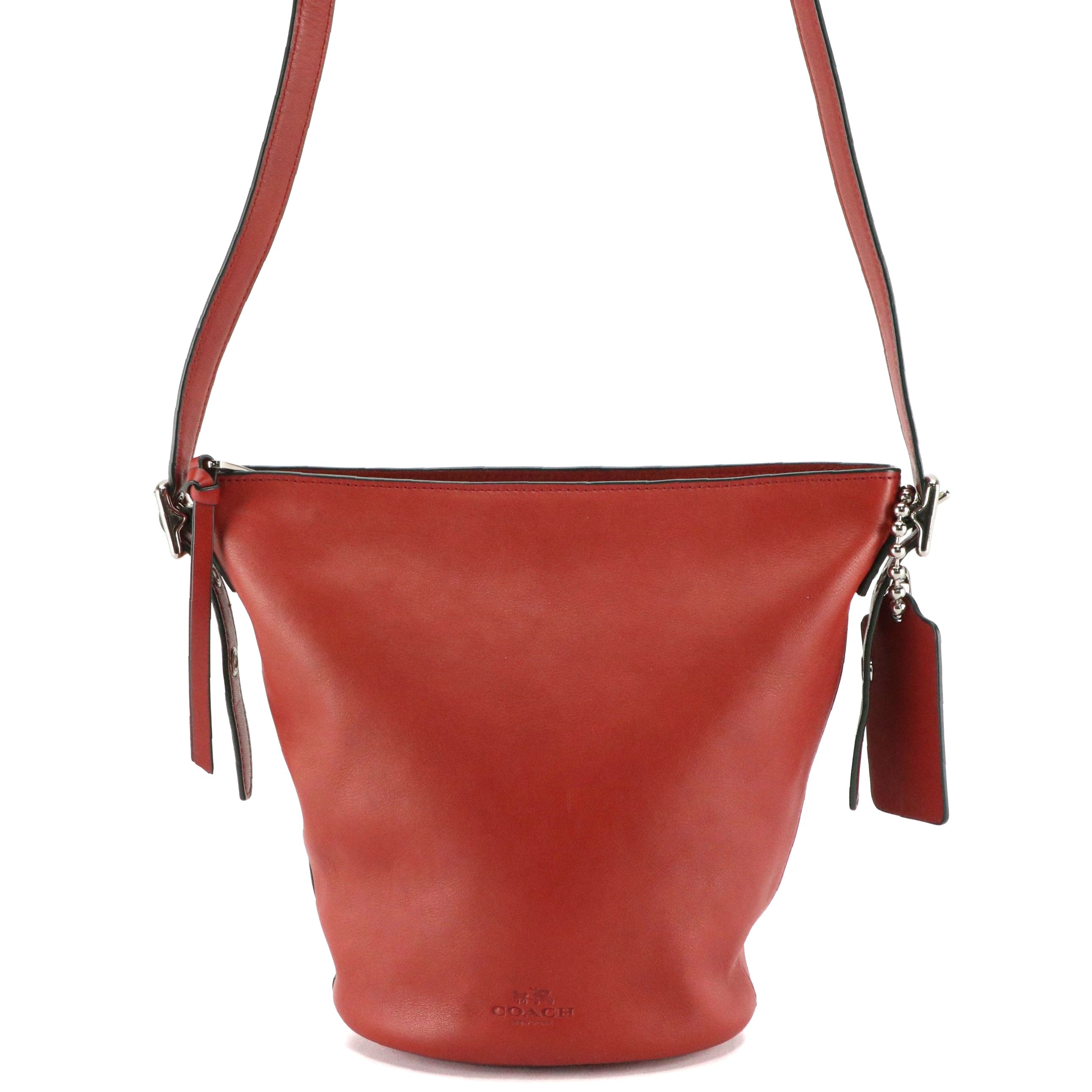 Coach Bleecker Mini Bucket Duffel Bag in Red Grained Leather