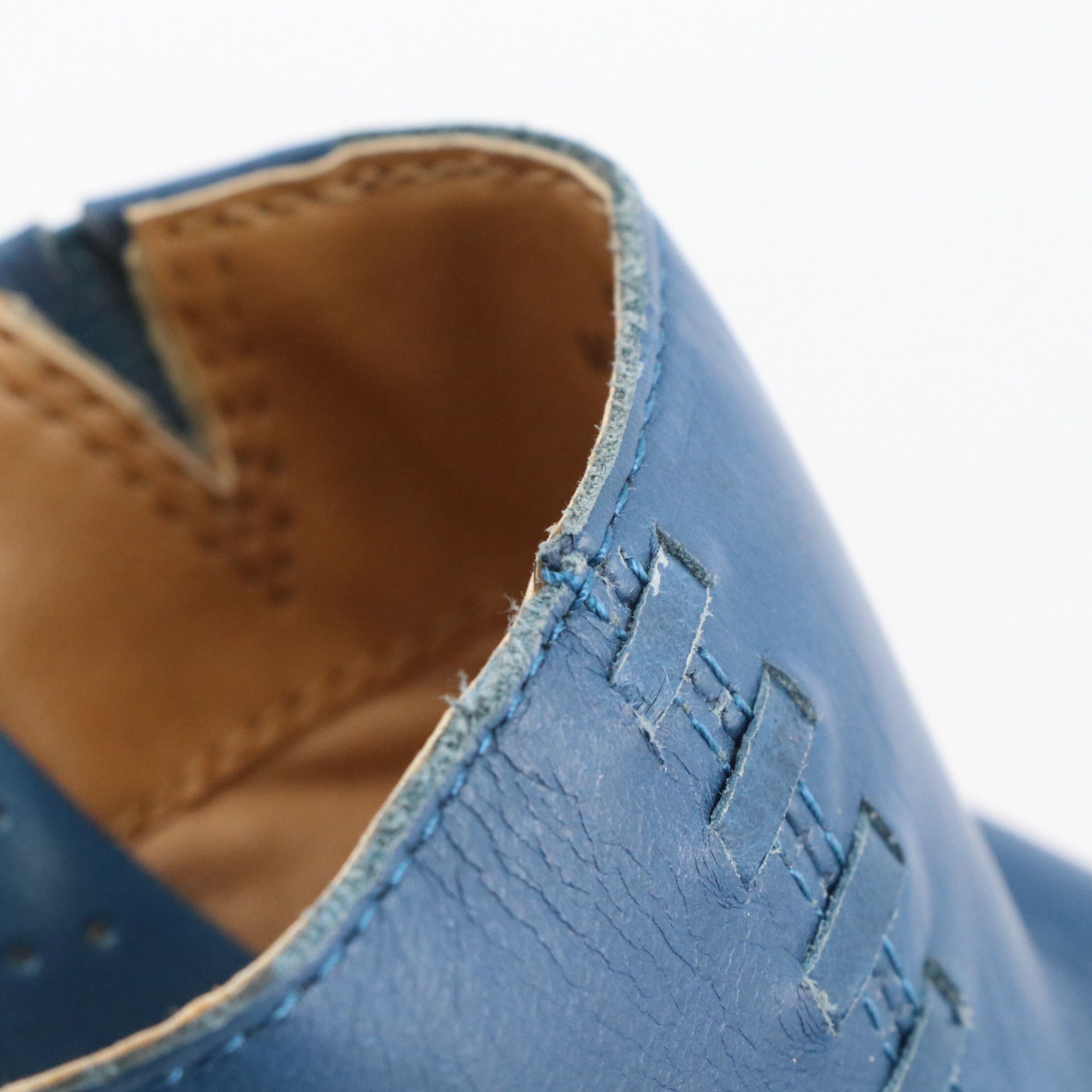 Børn Concepts "Starlet" Floral Printed Cork Wedges in Blue Leather, With Box