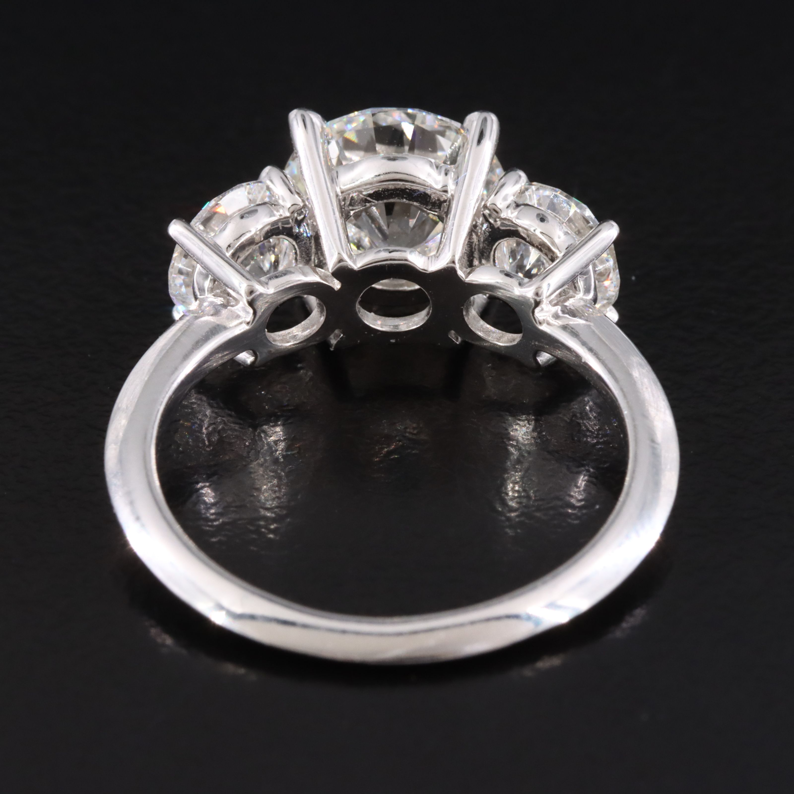 14K 4.09 CTW Lab Grown Diamond Three Stone Ring with Online IGI Report