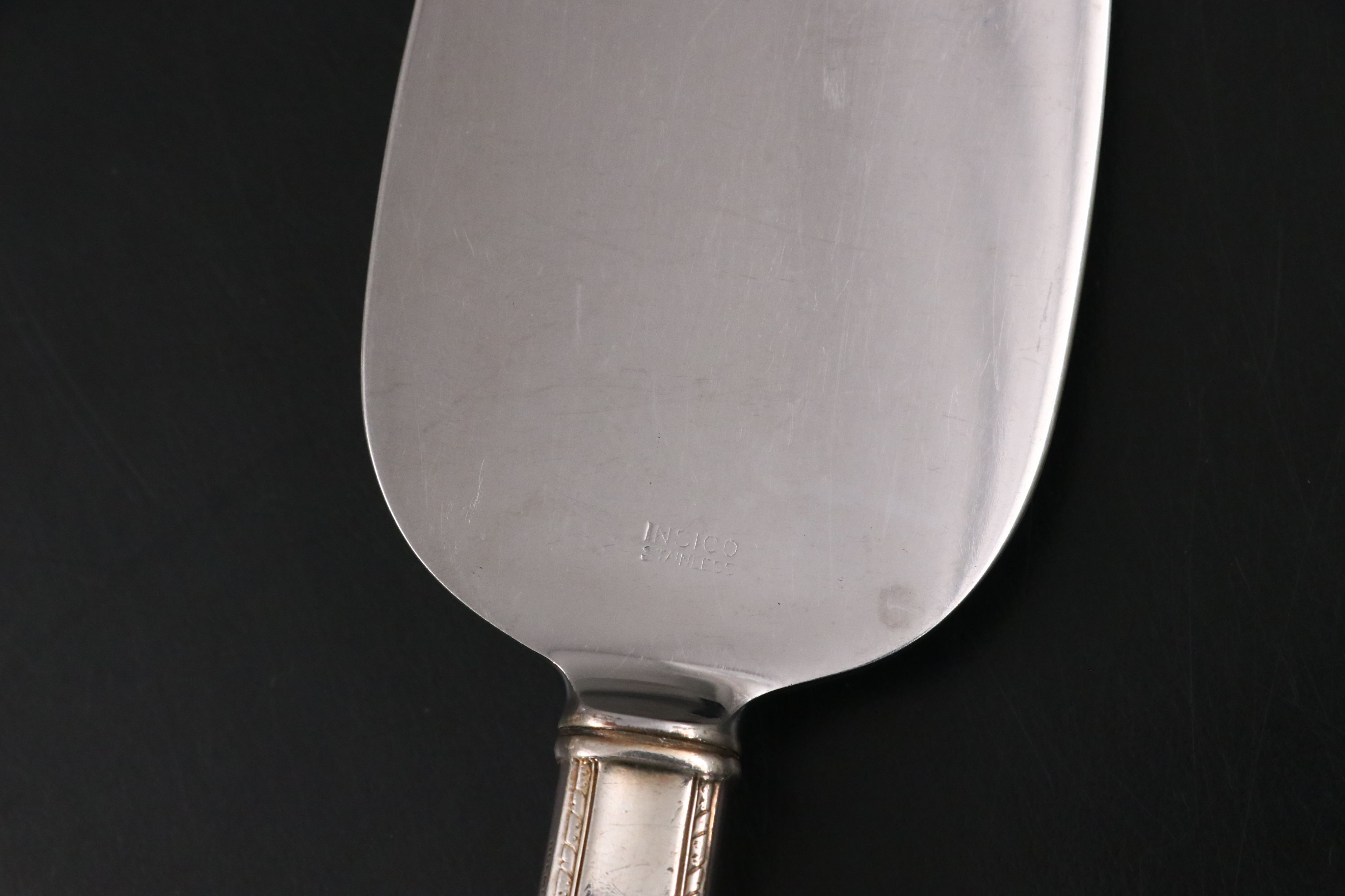 Royal Holland Daalderop and Other Pewter Rim Tray with Silver Plate Utensils