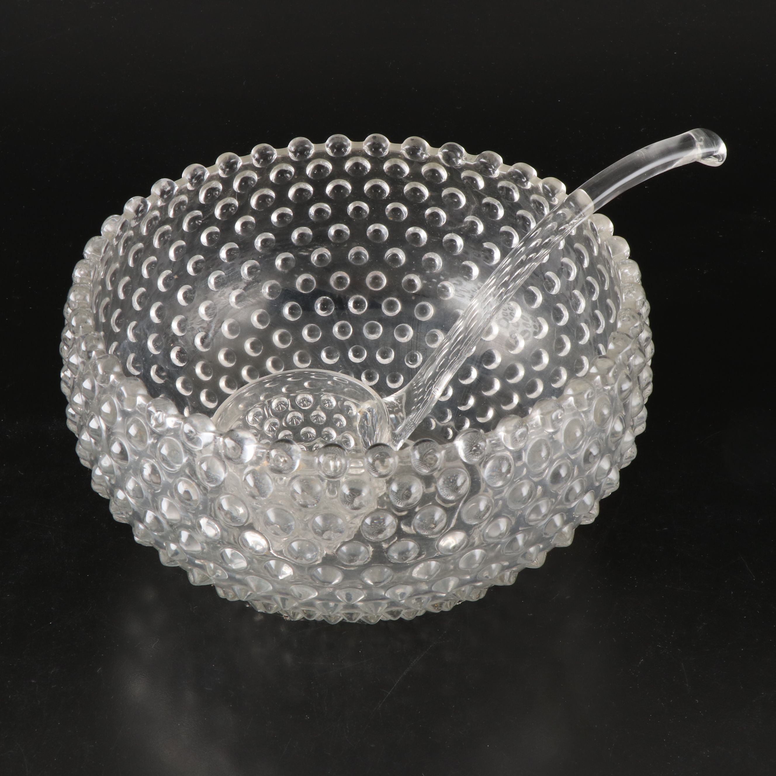 Duncan & Miller "Hobnail Clear" Glass Punch Set, 1930-1955