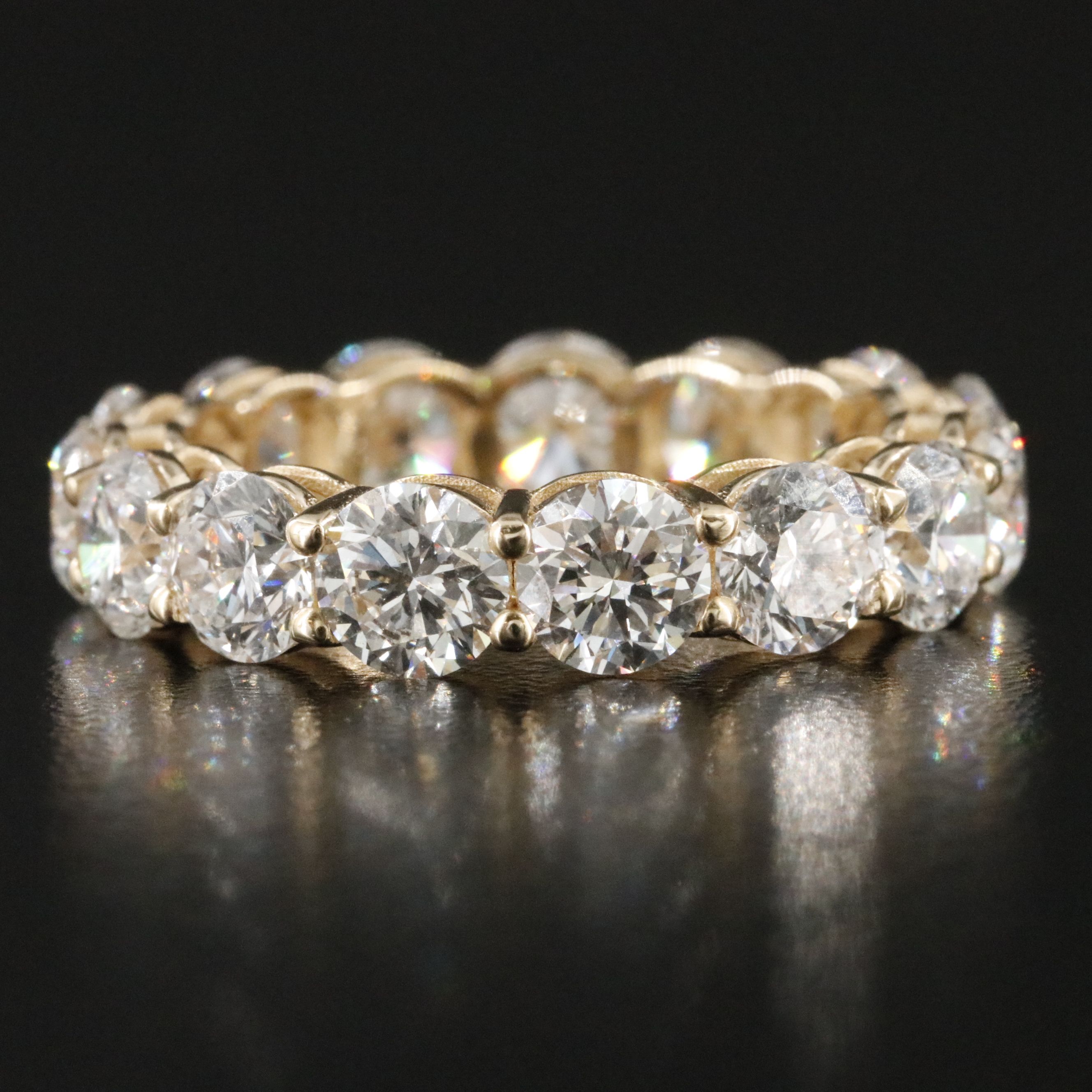 14K 7.10 CTW Lab Grown Diamond Eternity Band with IGI Jewelry Report
