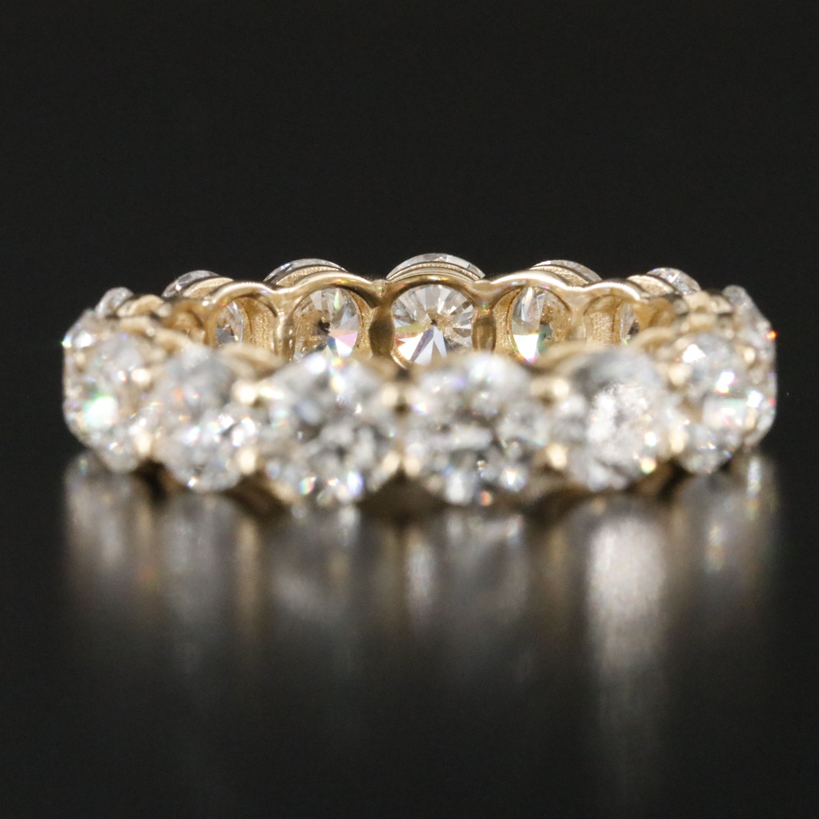 14K 7.10 CTW Lab Grown Diamond Eternity Band with IGI Jewelry Report