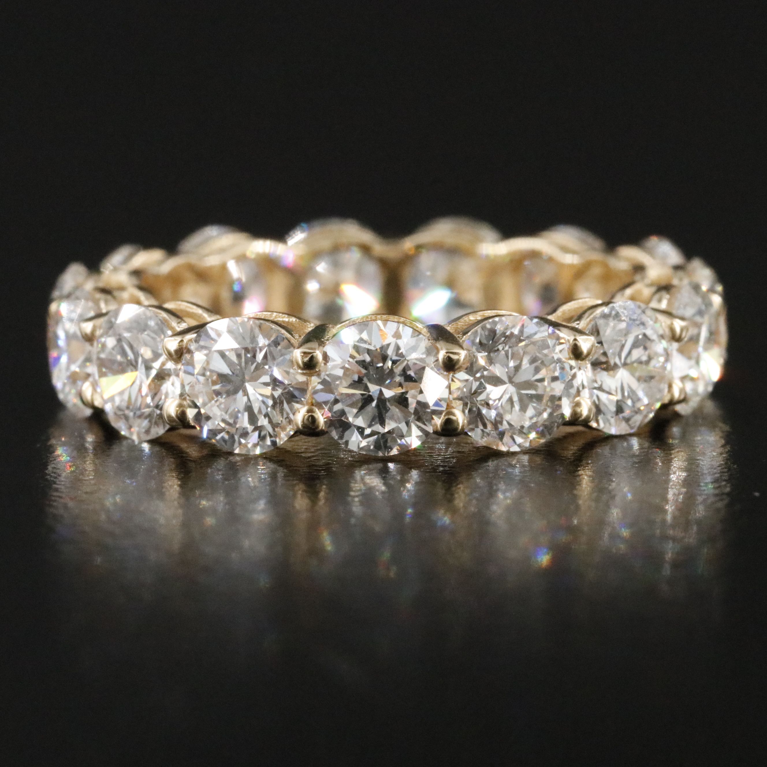 14K 7.10 CTW Lab Grown Diamond Eternity Band with IGI Jewelry Report