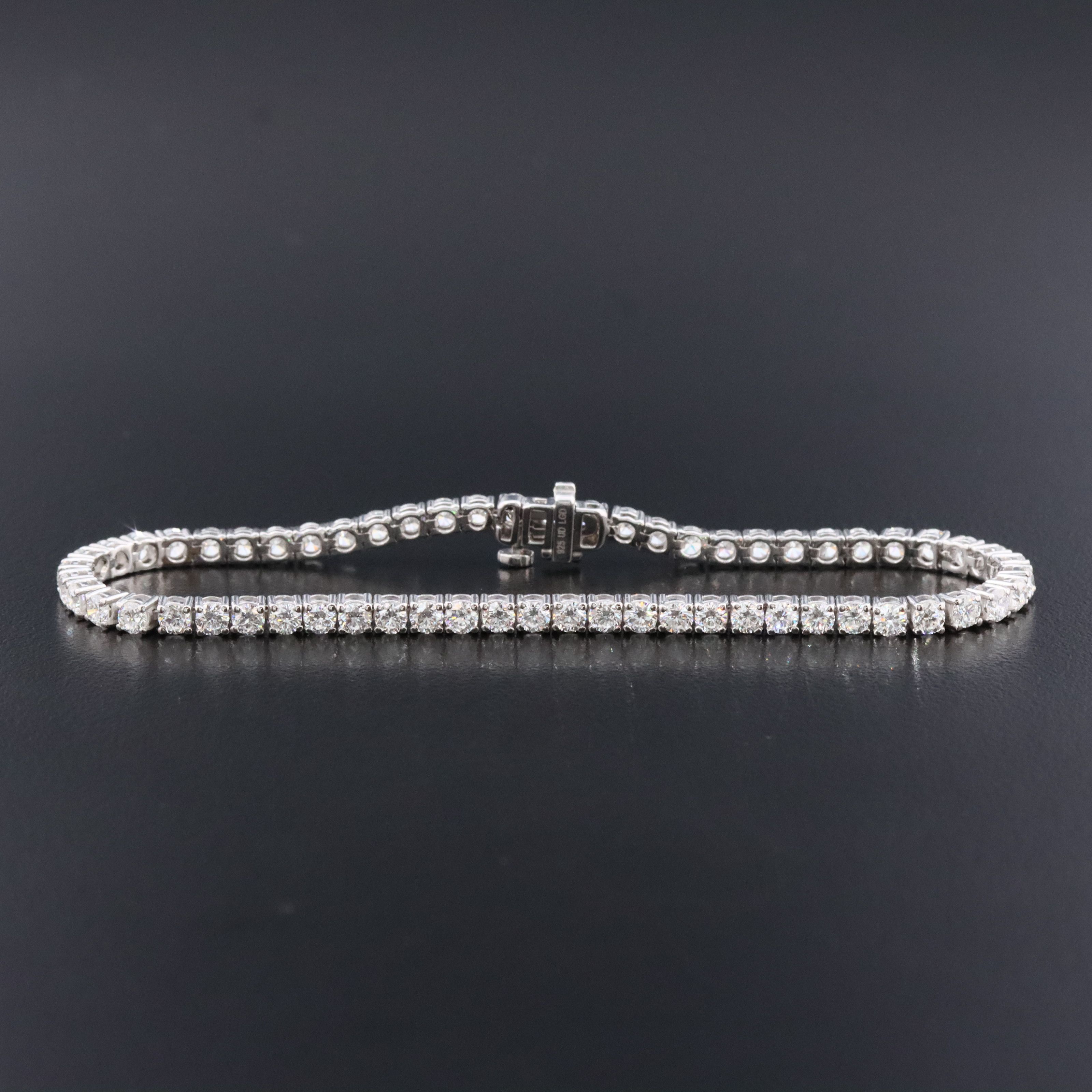 Sterling 5.00 CTW Lab Grown Diamond Line Bracelet
