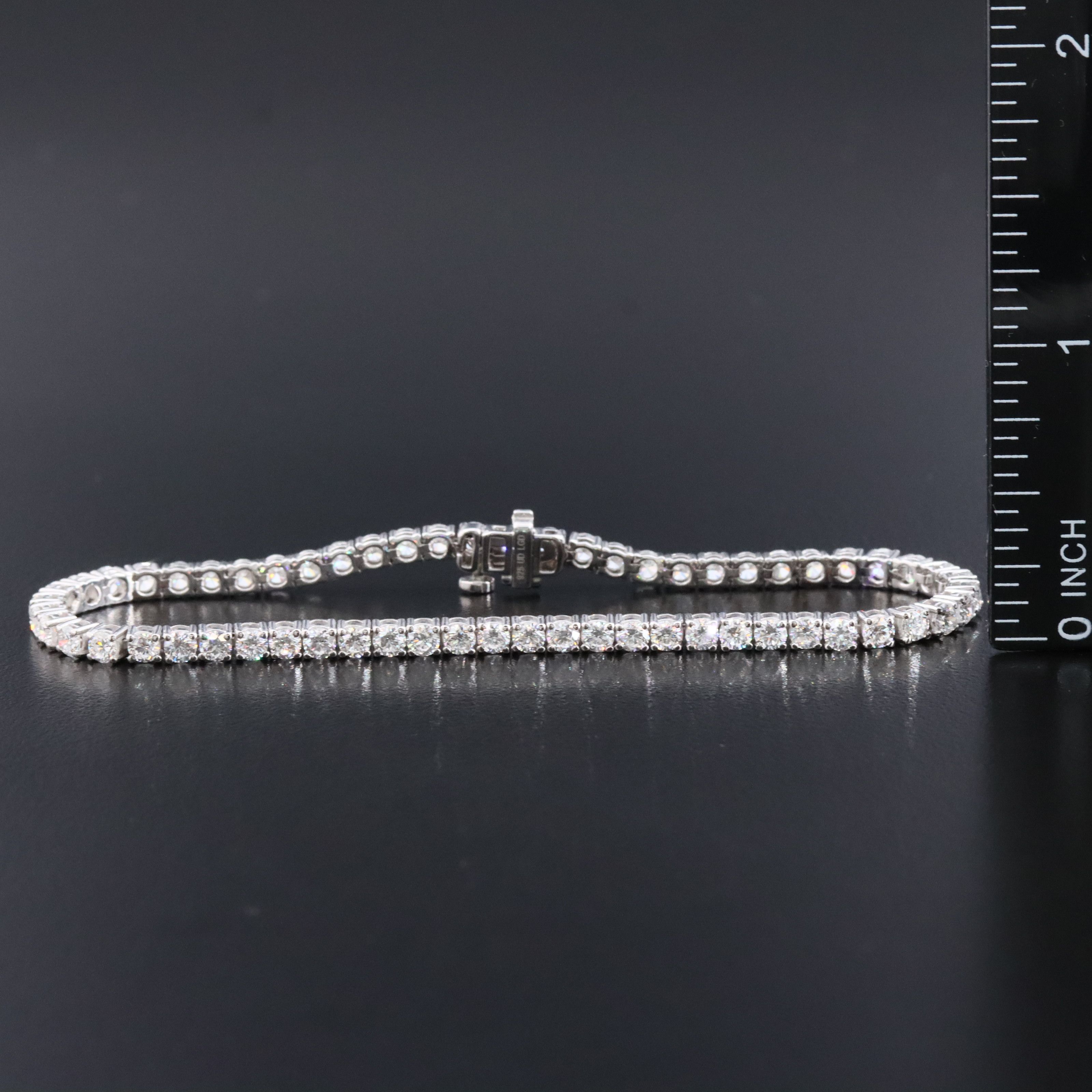 Sterling 5.00 CTW Lab Grown Diamond Line Bracelet