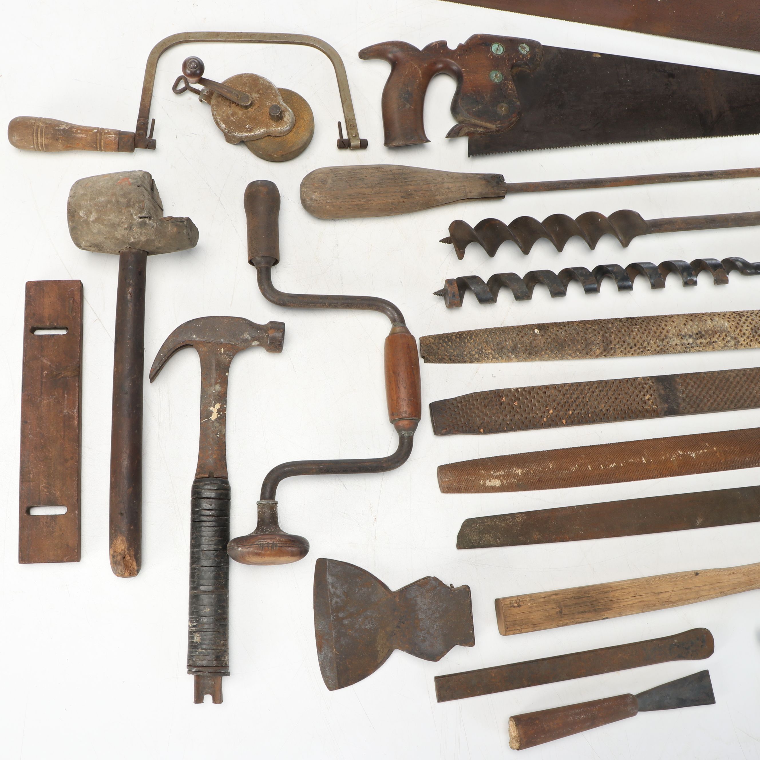 Engraved Hand Saws, Hammers, Files, and More Vintage Tools