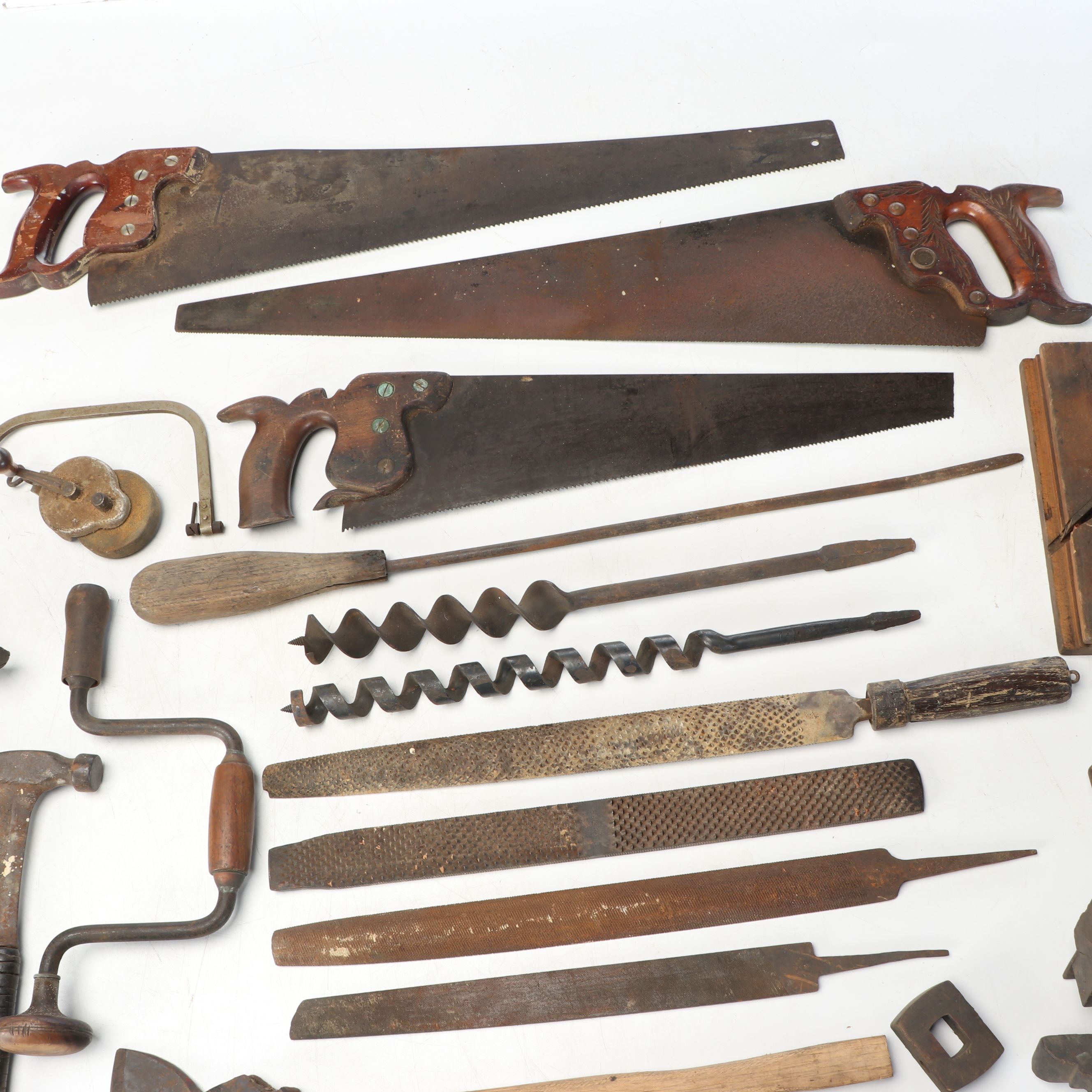 Engraved Hand Saws, Hammers, Files, and More Vintage Tools