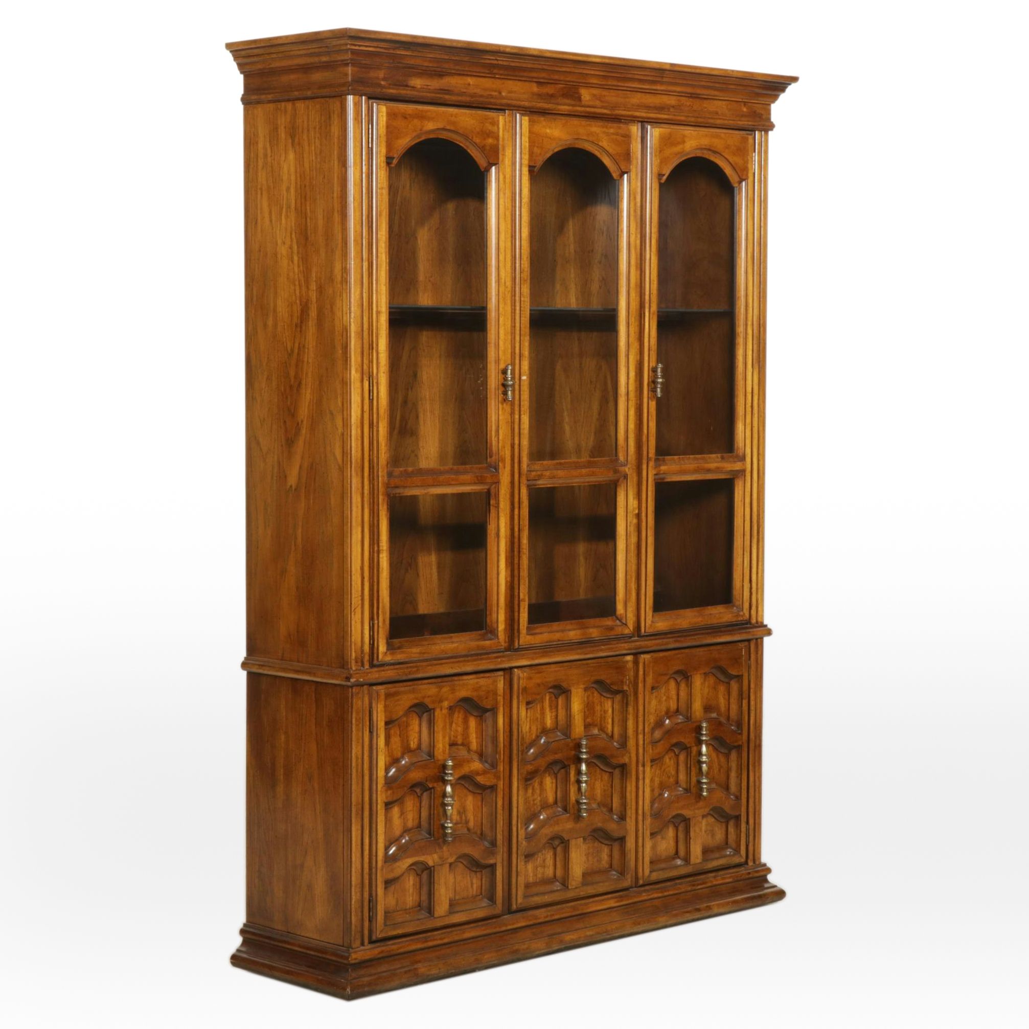 American of Martinsville Walnut China Cabinet, Late 20th Century