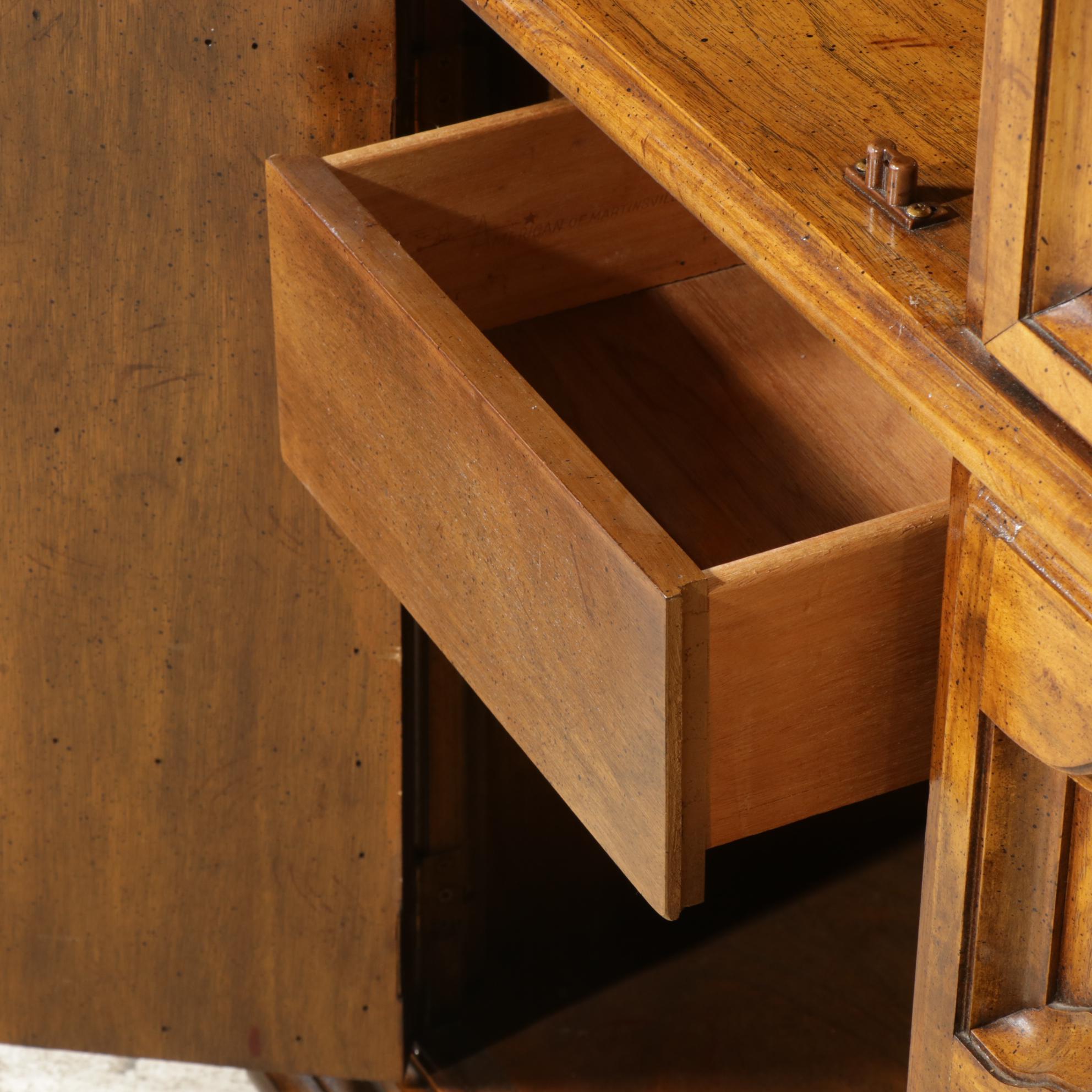 American of Martinsville Walnut China Cabinet, Late 20th Century