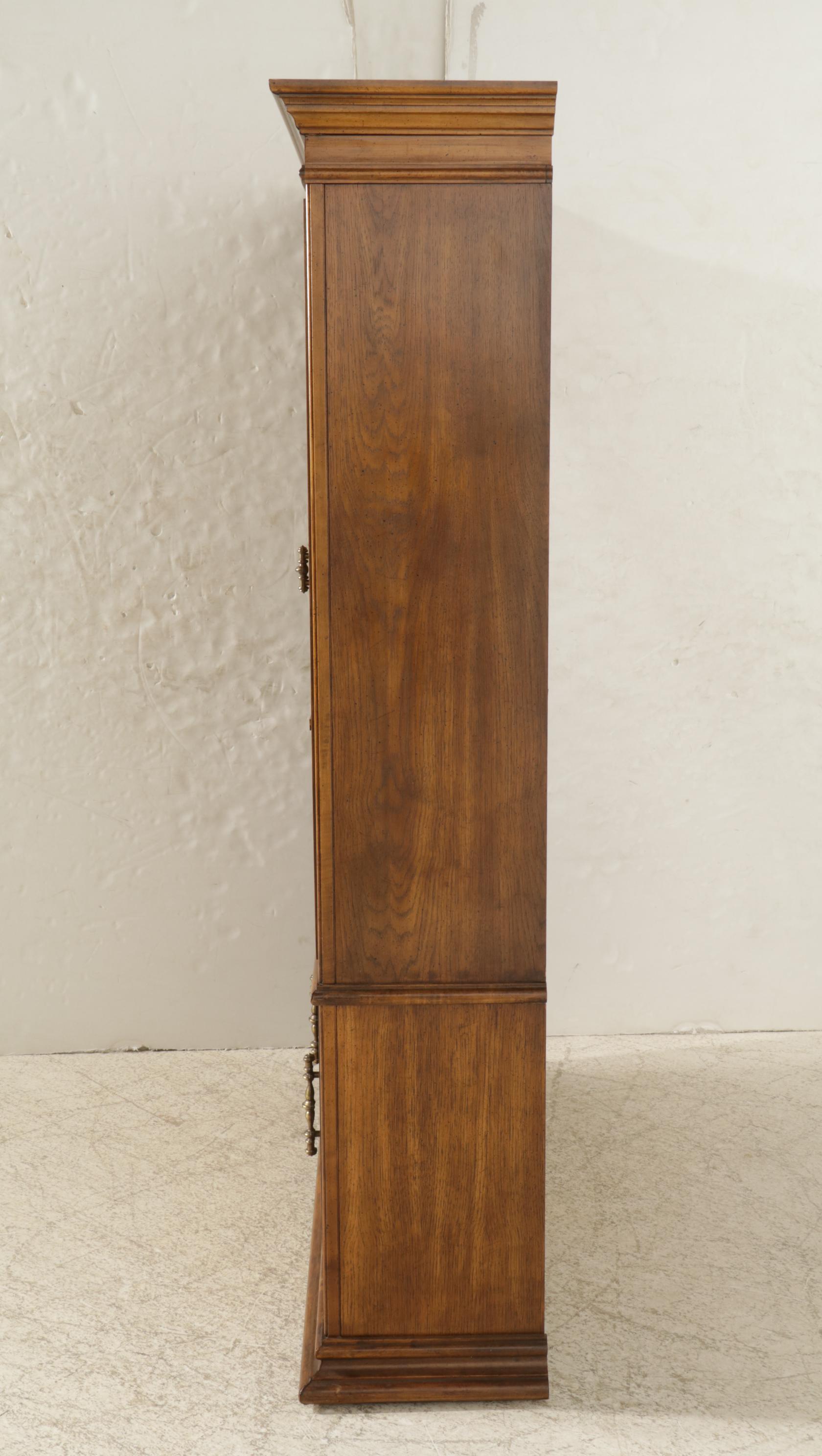 American of Martinsville Walnut China Cabinet, Late 20th Century