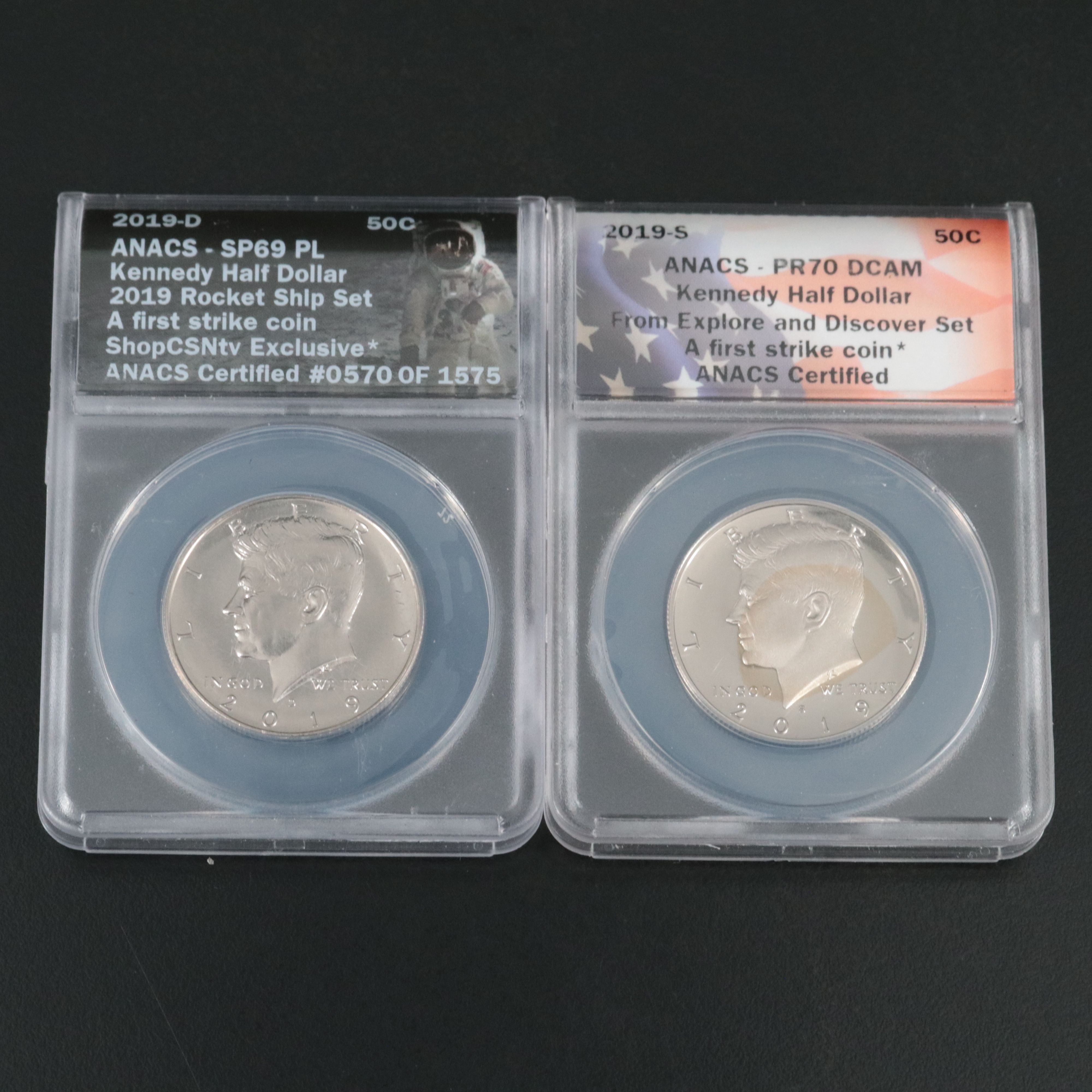 Two ANACS Certified Special Issue Kennedy Half Dollars