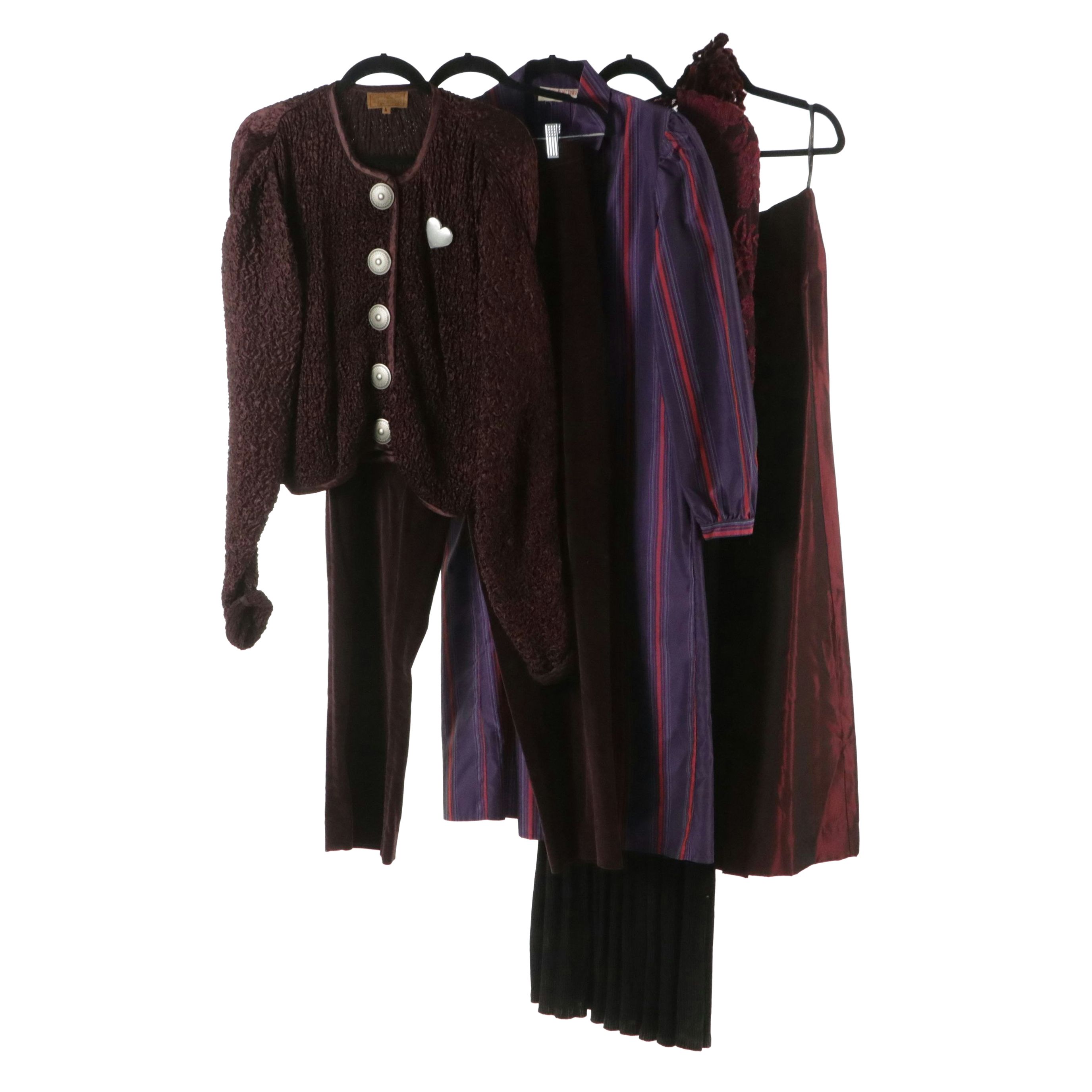 Barbara Lesser Lace-Layered Maxi Dress, Other Crinkle Pleated Jacket, and More