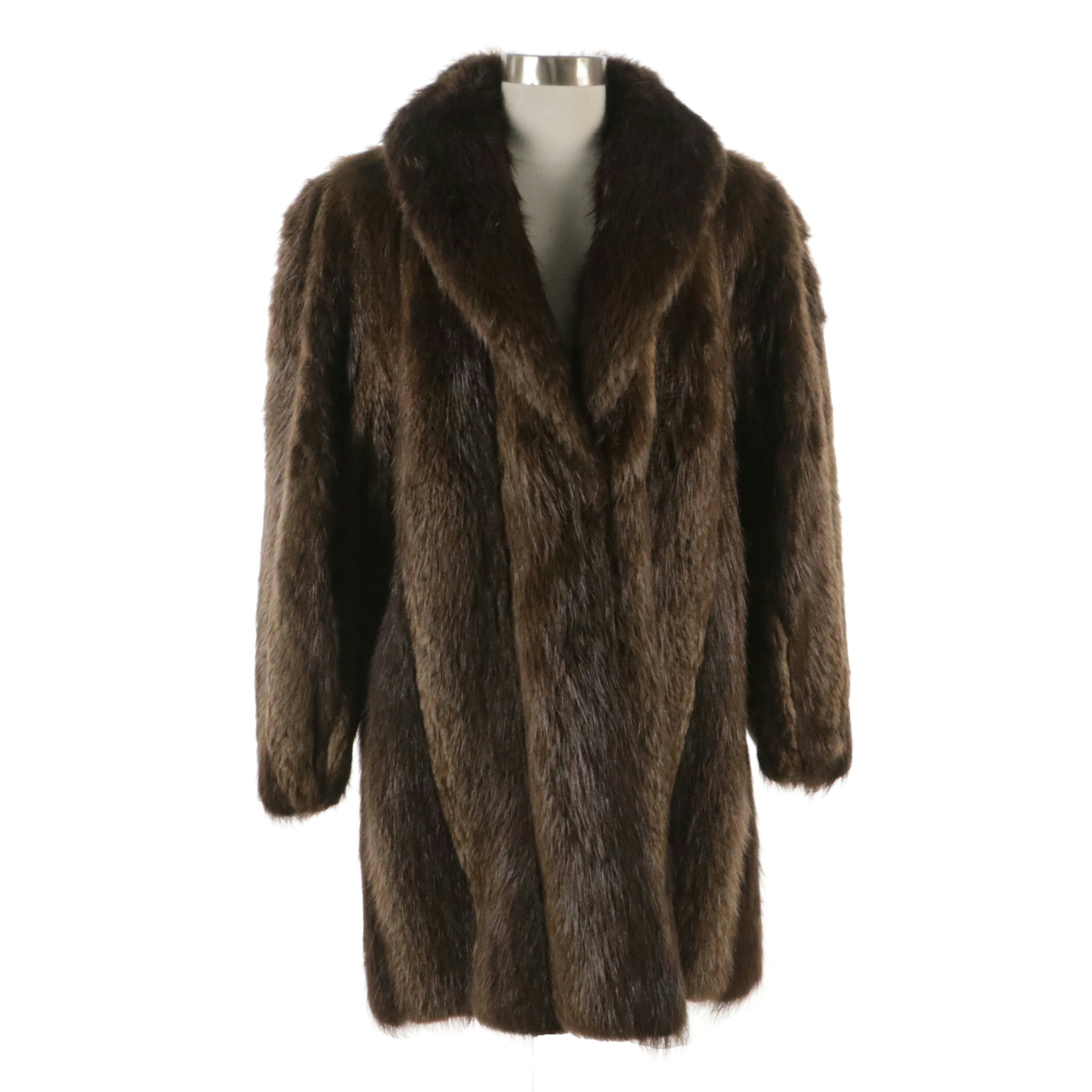 Natural Beaver Fur Stroller Coat from Kastoria Furs