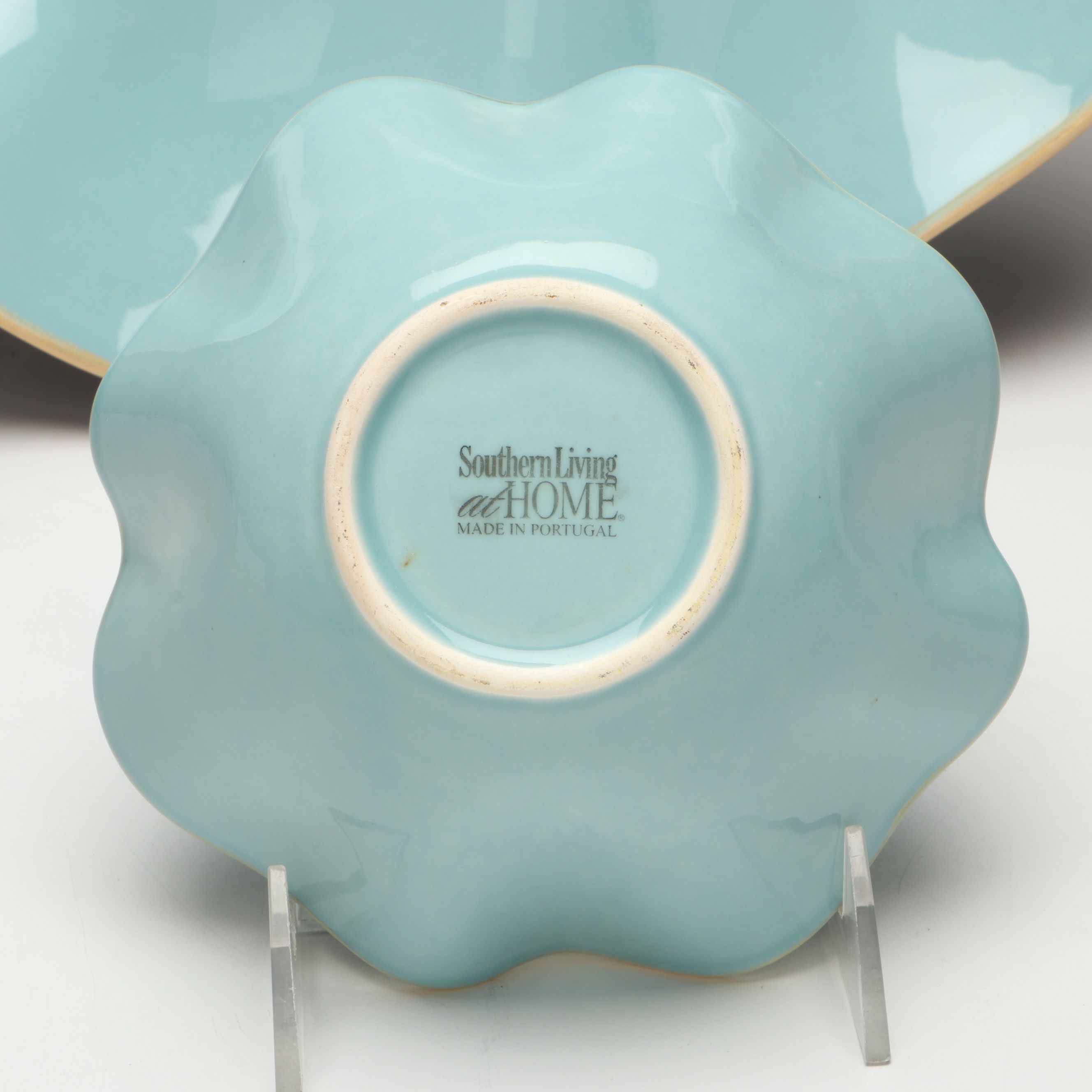 Southern Living "Catalina" Ceramic Chip and Dip Bowl Set