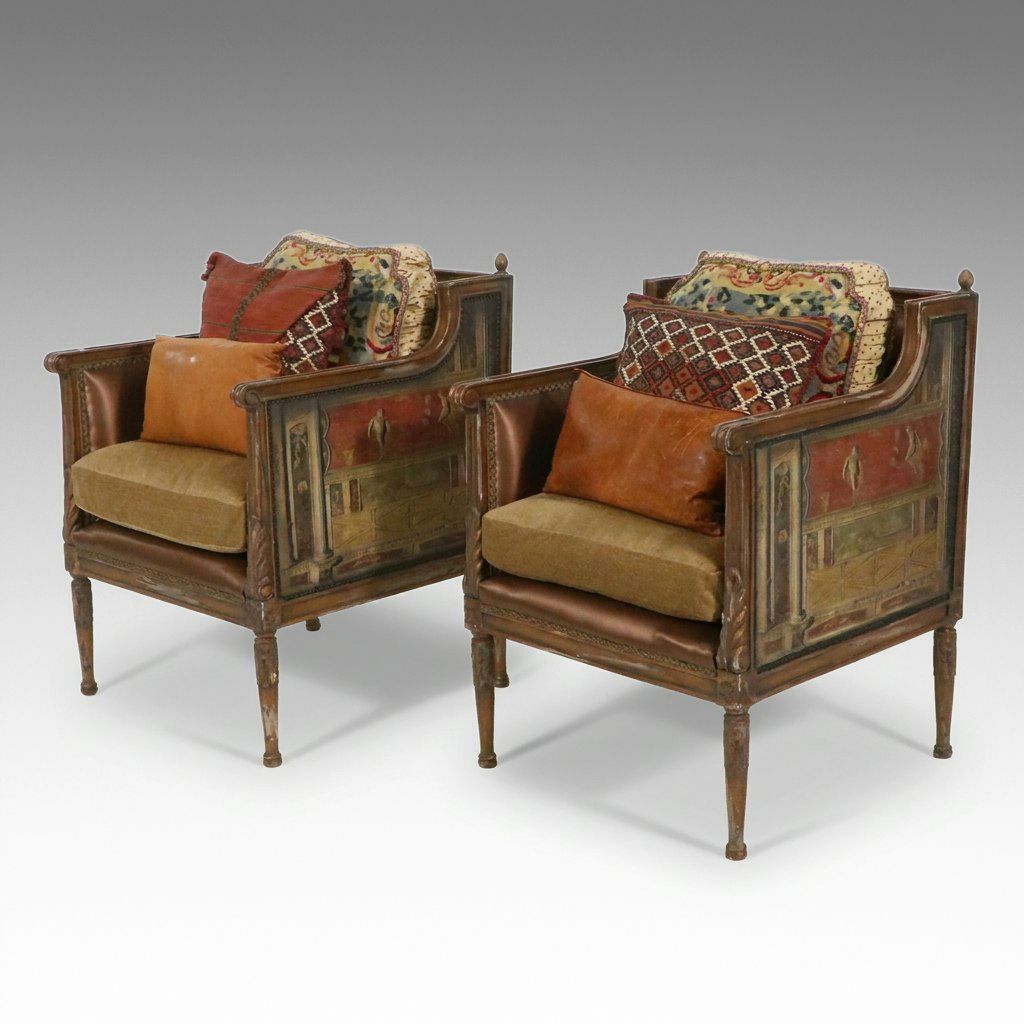 Pair of Reproduction Louis XVI Style Bergères